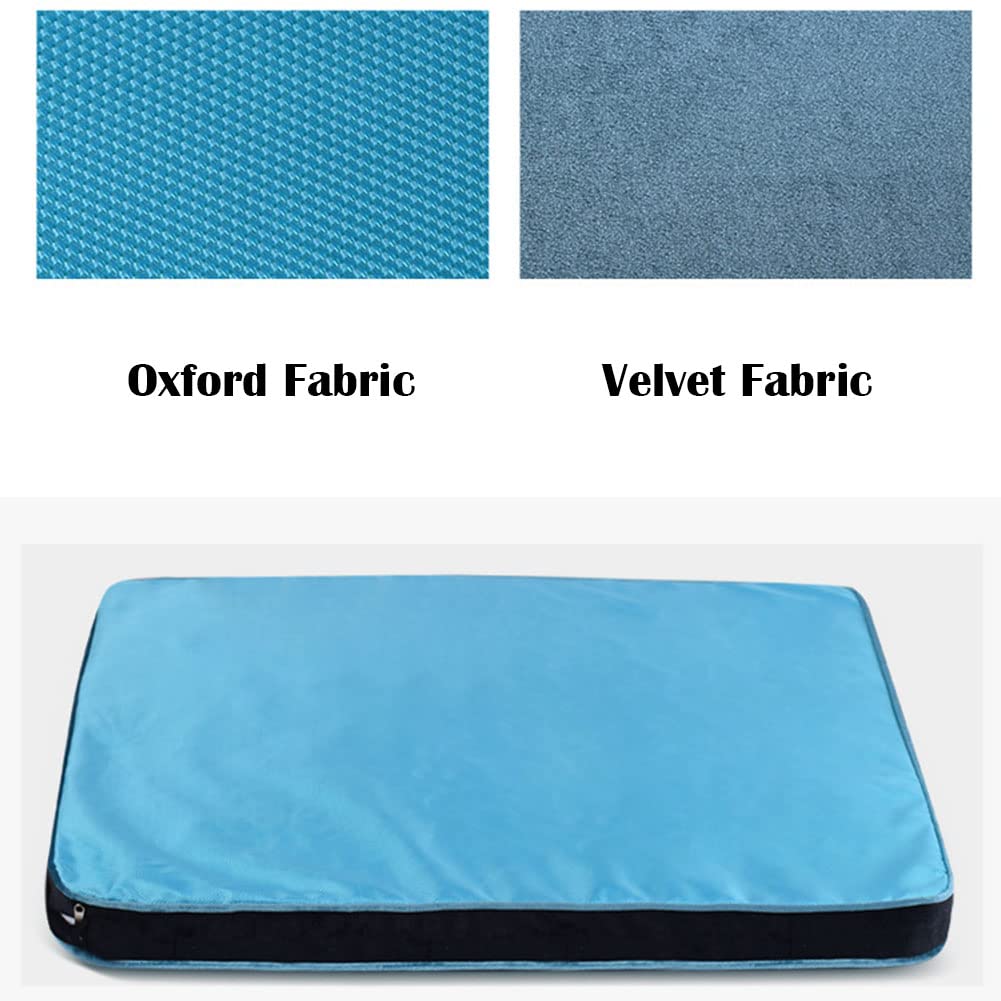 DAIHAN Cama Perros Colchón Perro Colchonetas para Perros con Funda Extraíble Lavable Cojín Perro Antideslizante y Suave Cama para Perros Grandes/Medianos/Pequeños,Azul1,XXL(82x63x4cm)