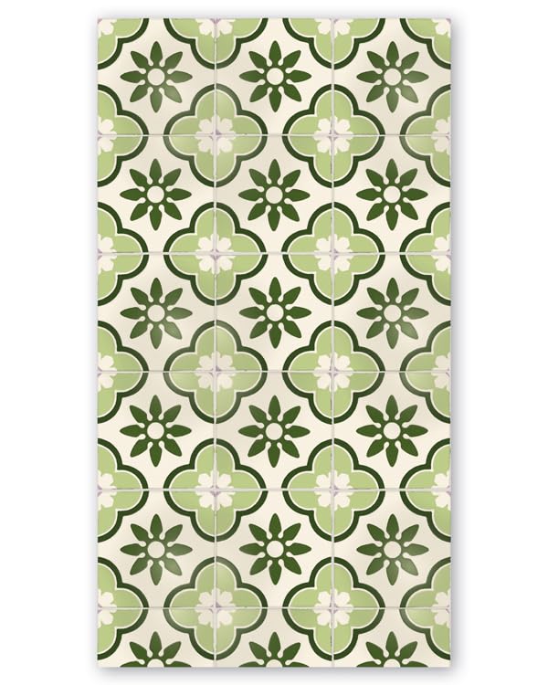 Tapis vinyle sol cuisine Cudillero vert antidérapant et lavable