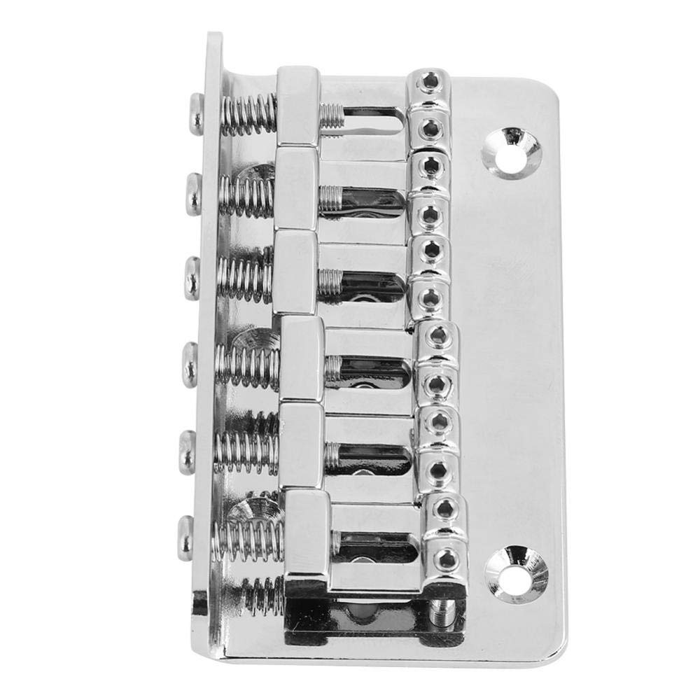 Mostek gitarowy, 6-strunowy metalowy sztywny mostek strunowy z 5-częściowymi śrubami do gitary elektrycznej