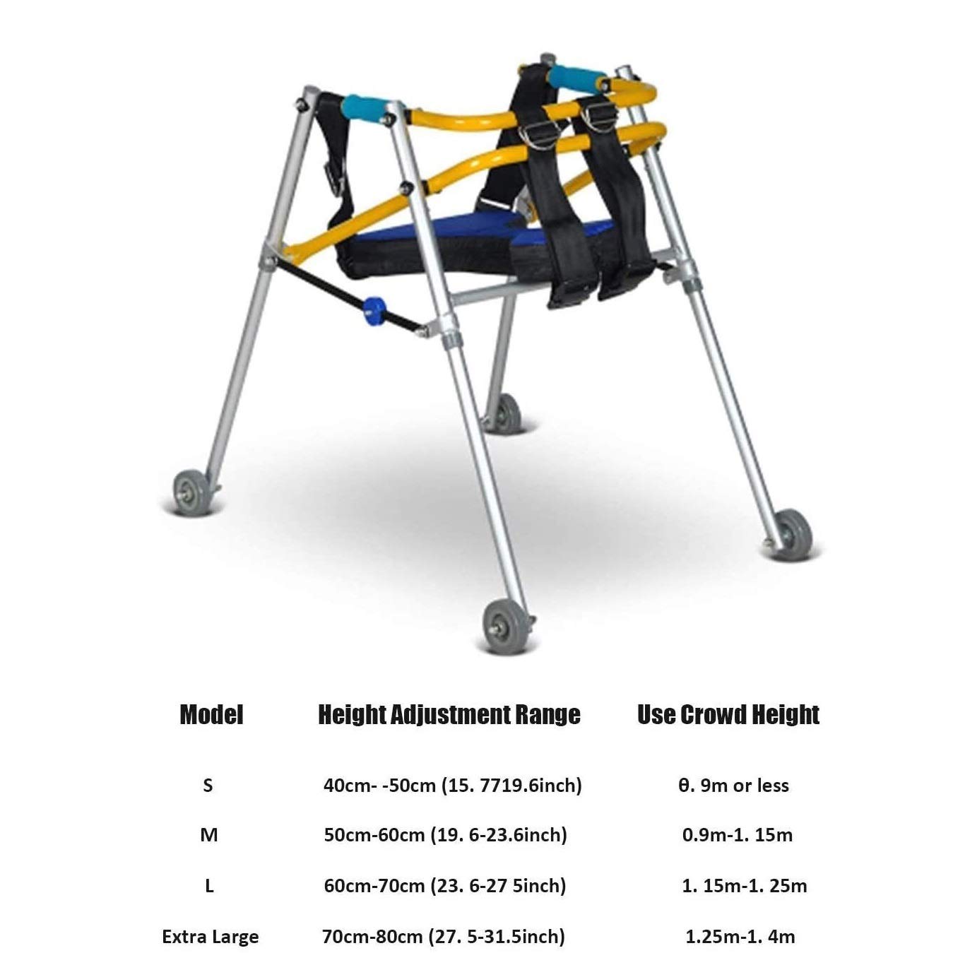 Andador para ancianos, Rollator Mobility Walker, Rollador de rehabilitación infantil Walker, Walker de transmisión ligera plegable, ADID for caminar con movilidad for niños con asiento acolchado y rue
