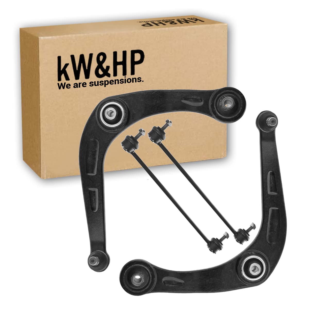 kW&HP KIT 6PZ BRACCI BRACCETTI TRAPEZI OSCILLANTI, BIELLETTE E TESTINE STERZO ANTERIORI DX/SX PER 206, 206+ (KW0028T)