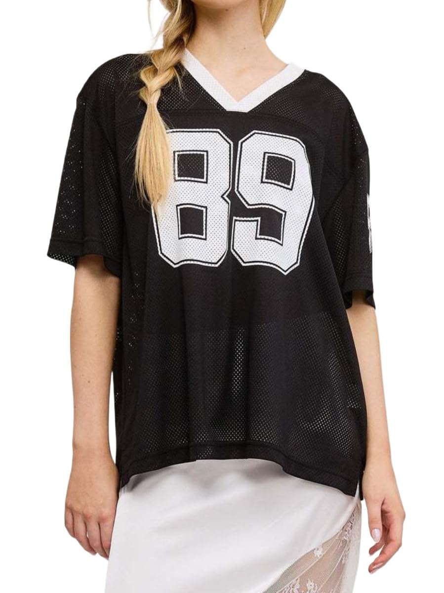 トップス CARORIE LIGHT MESH BIG T-SHIRT WHITE XXL Amazon.com: Women's Y2k Jersey Shirts Oversized Mesh Jersey Top 89
