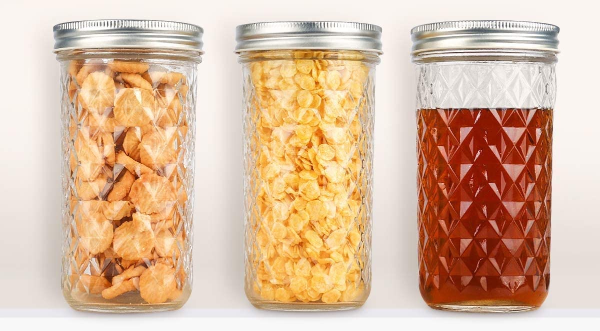 ZEPOLI Mason Glass Jars And Container with Airtight Lid 320 ML for Canning Fermenting Preserving Storing with Wide Mouth Italian Made Jar (3 PACK)