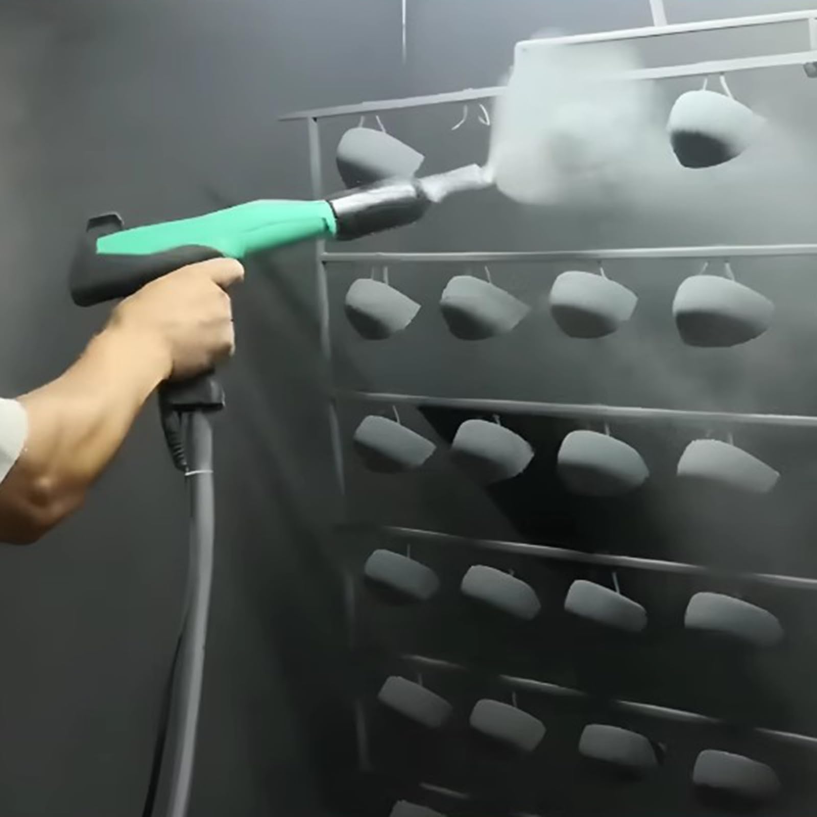 Juego De Máquina De Pulverización Electrostática, Kit De Pistola De Recubrimiento En Polvo, Cantidad De Pulverización Ajustable, con Pantalla LCD, Barómetro