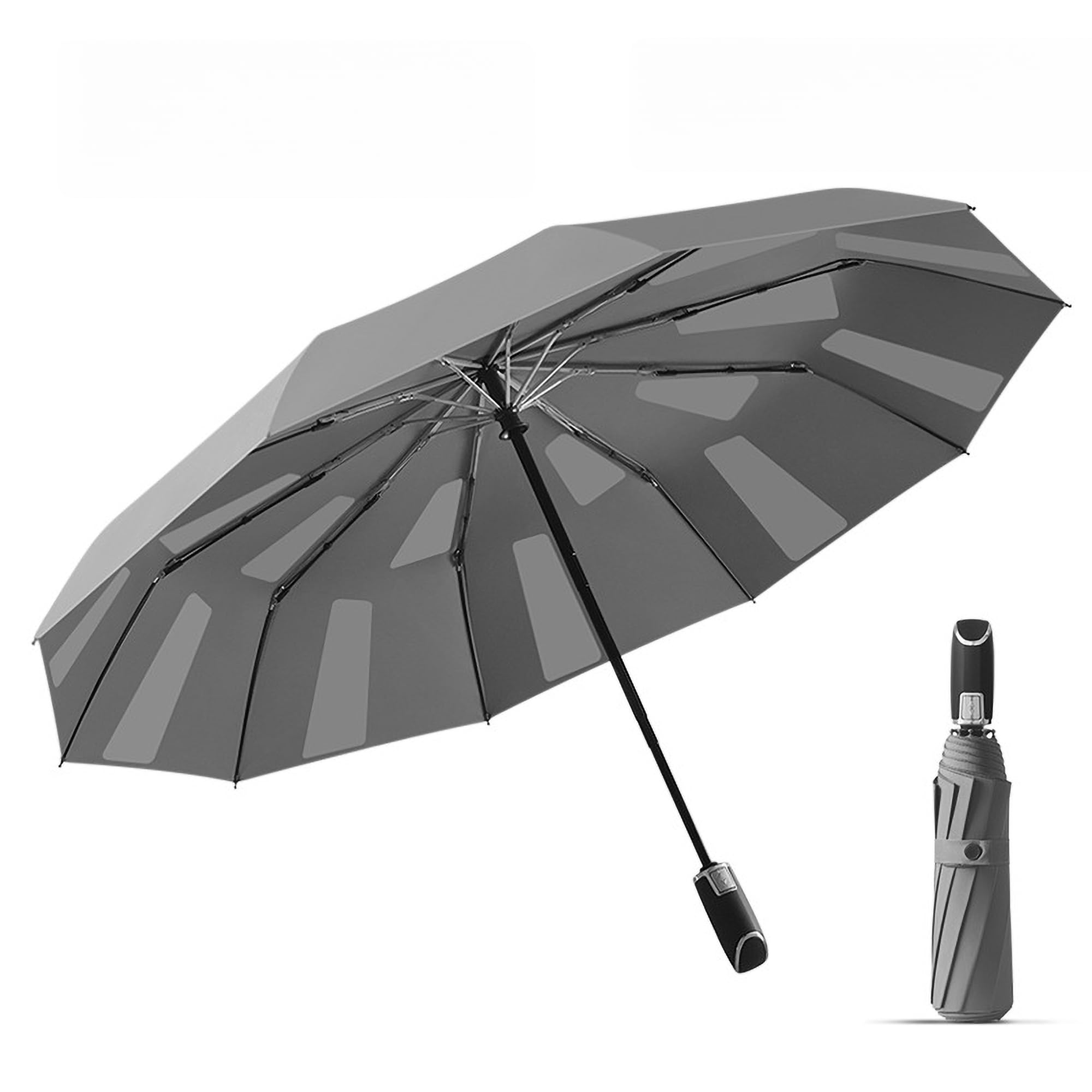 Parapluie de voyage compact à pliage rapide et automatique avec film fixe, résistant au vent, résistant, ouverture et fermeture automatiques, antirouille, soleil, pluie, pour femmes et hommes