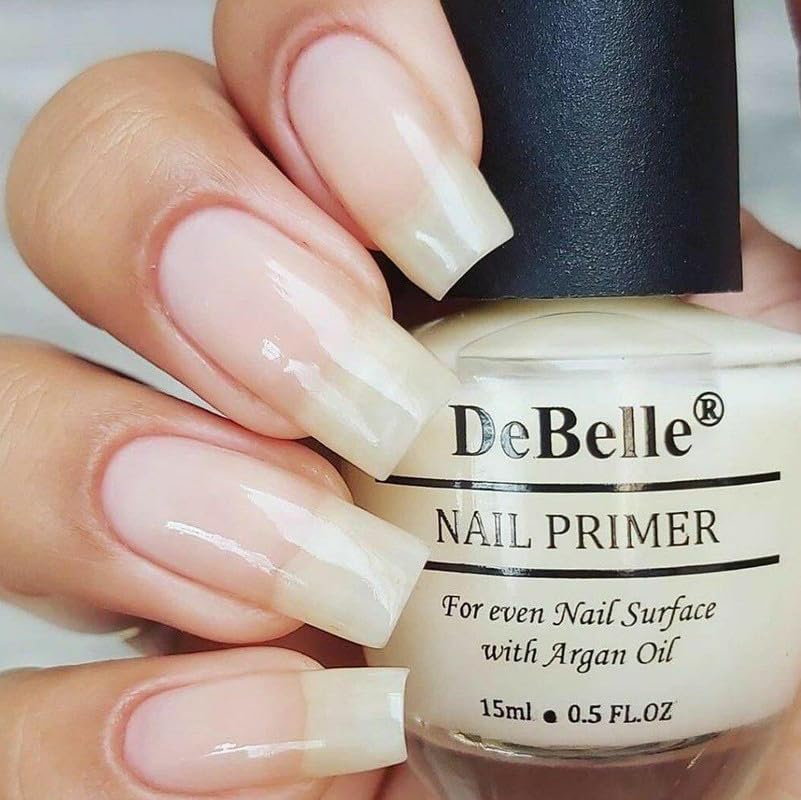 DeBelle Shiny Finish Nail Care Nail Polish | Transparent| Enriched With Argan Oil| 15Ml (Shiny Nail Primer)