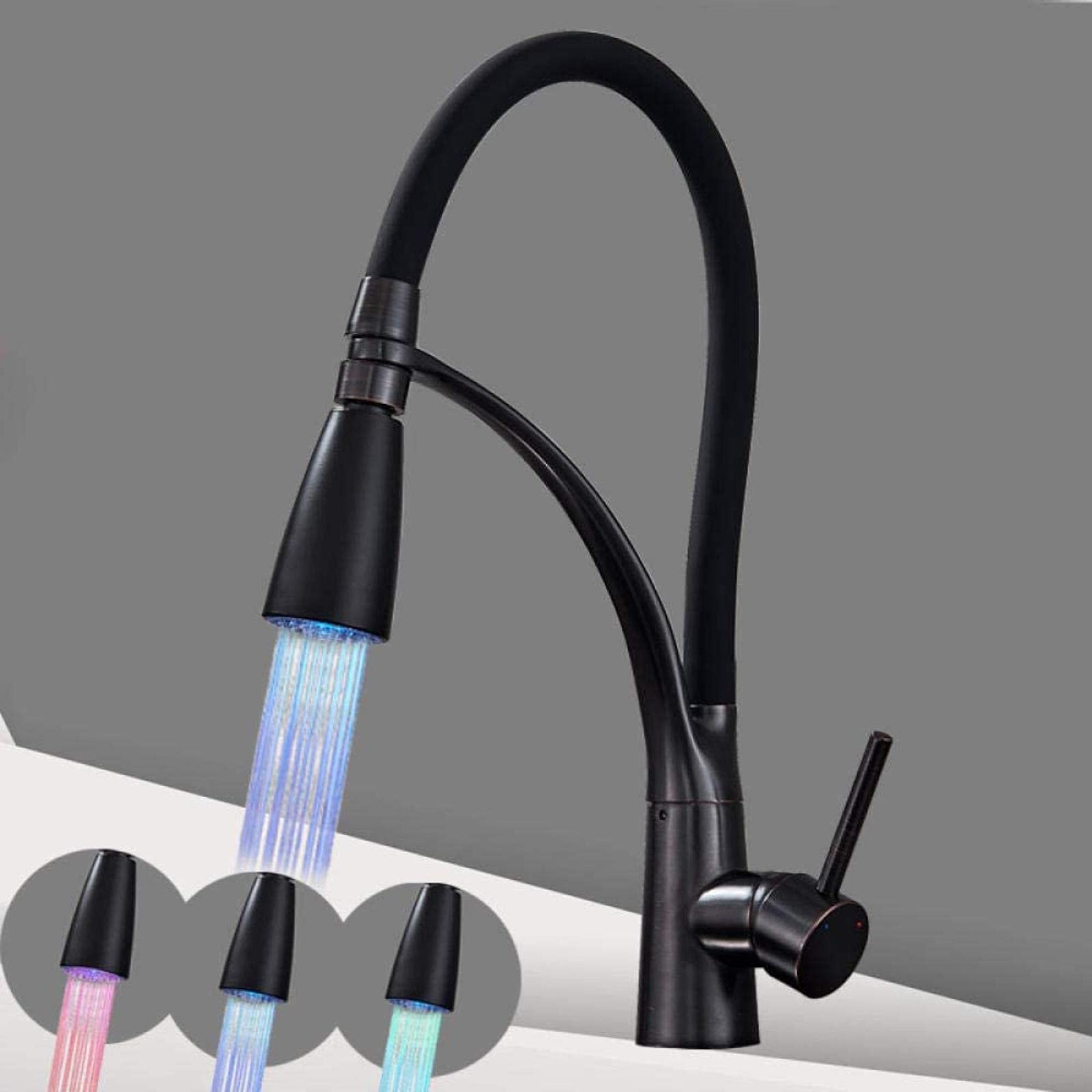 Robinet de cuisine col pivotant 360 et mitigeur eau chaude froide LED