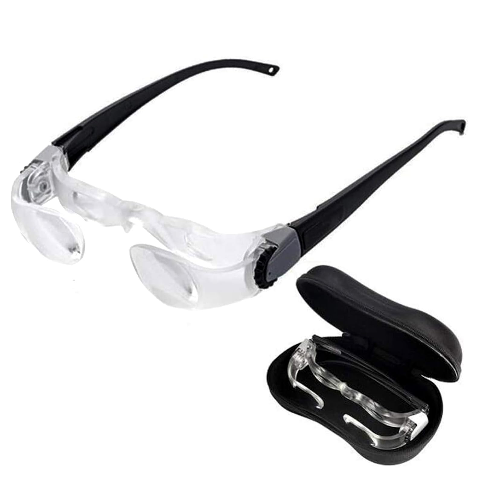 2.1X Max Vision TV Glasses - Adjustable Diopter Magnifying Spectacles for Reading & Telly - Lightweight Portable Screen Magnifier for Video, Phone, & Tablet