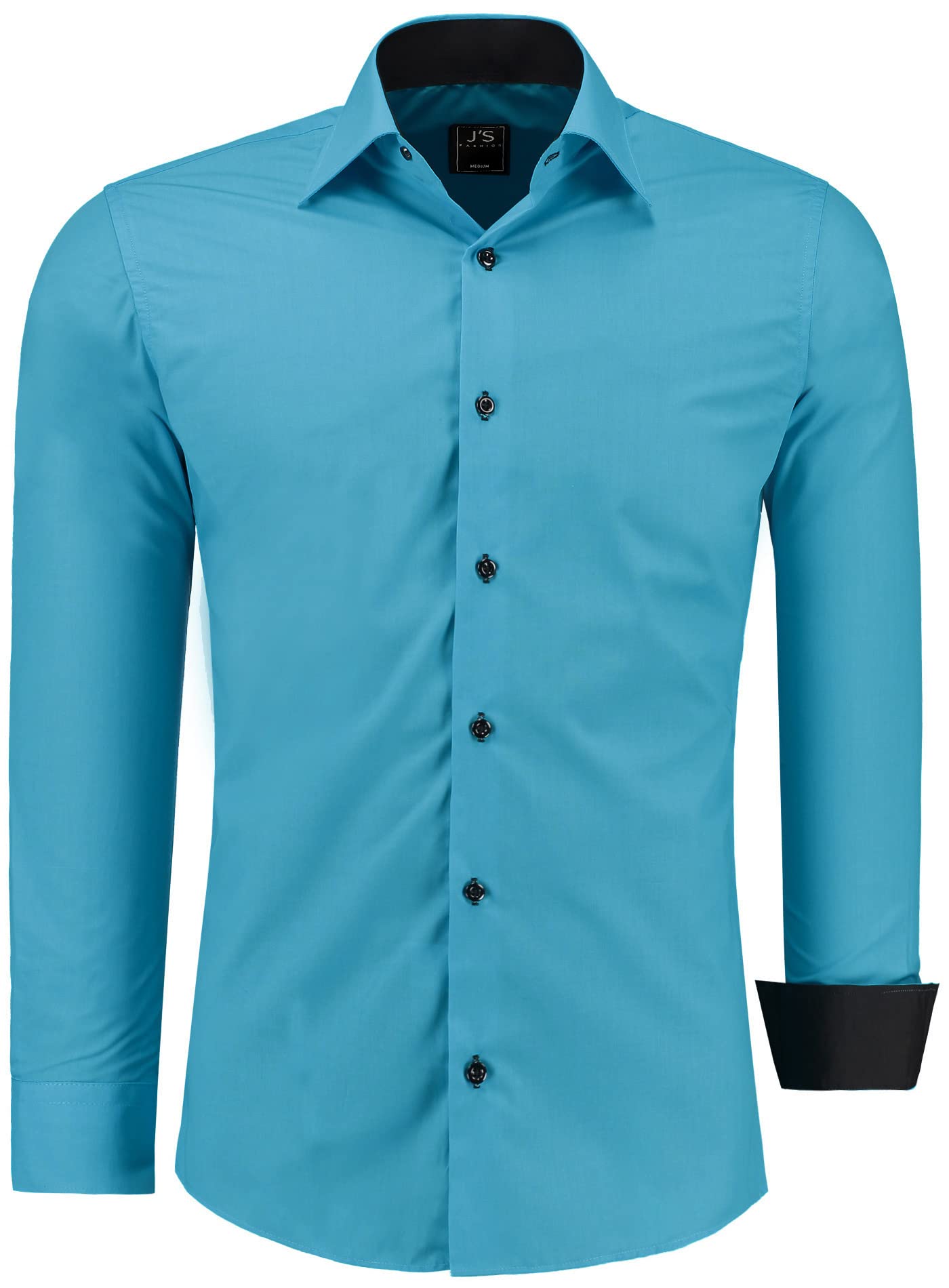 J'S FASHION Camicia da Uomo a Maniche Lunghe, Slim Fit, Facile da Stirare, Taglie UE: dalla S alla 6XL