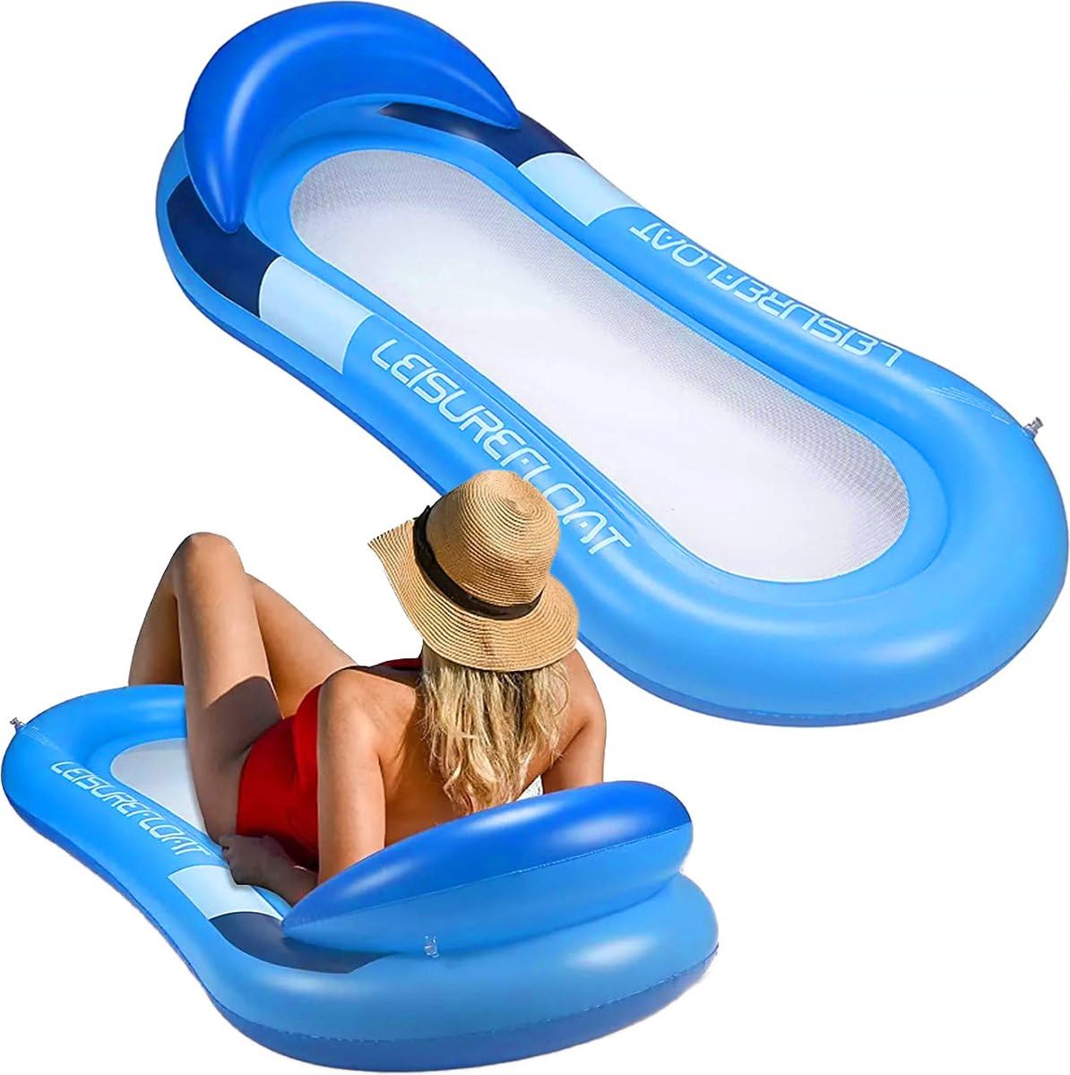 Tumbona Hinchable, GUBOOM hinchables para Piscina Adultos Hamaca Flotante Piscina Tumbona Hamaca Inflable de Agua Tumbona Hinchable Piscina Playa o Piscina Juguete para Adulto y Niño