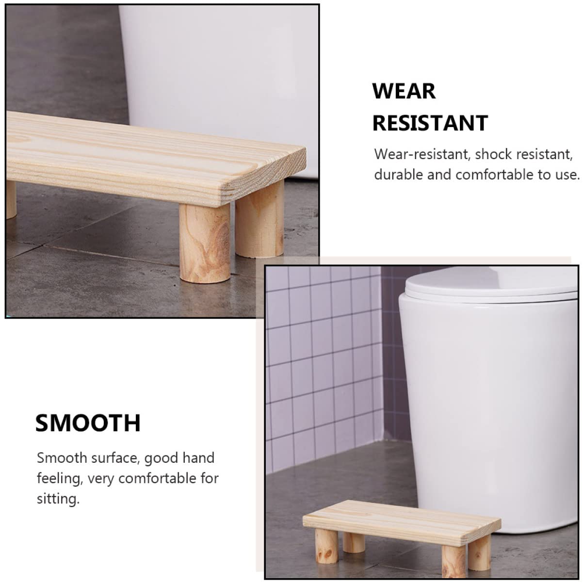 ULTECHNOVO 1pc Higher Pedals Kindergarten Stool Anti-Skid Stool Raised Stools Home Footstool Sitting Stool Simple Stool Toilet Stool Bathroom Stool Bathroom Footstool Wood