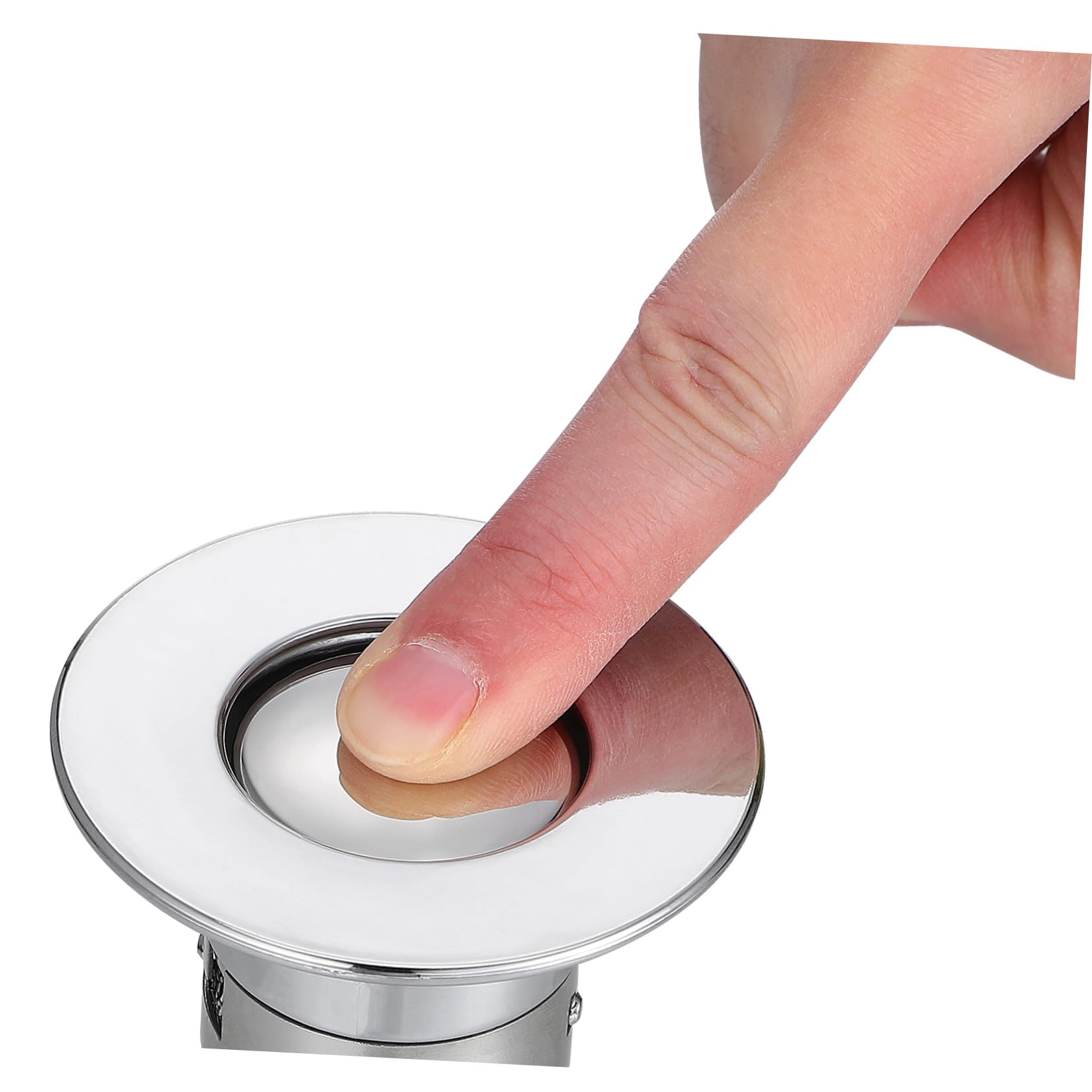 Tapón de Drenaje Tipo Empuje para Lavabo con Filtro Antidesbordamiento y Núcleo Rebote Resistente Abs y Acero Inoxidable Repuesto Fácil Instalar para Baño y Cocina
