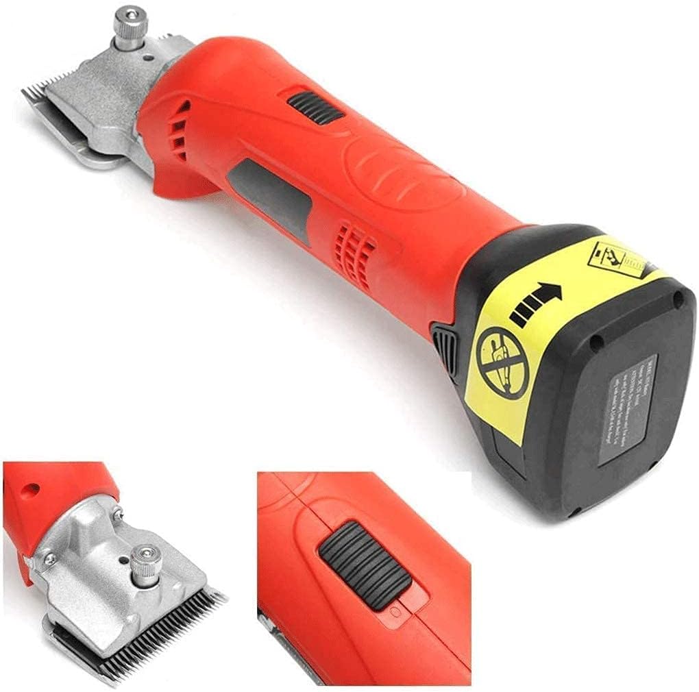 450W Cordless Horsehair Shears Rechargeable Grooming Clippers Scissor Electric Shearing Machine Hair (Red)