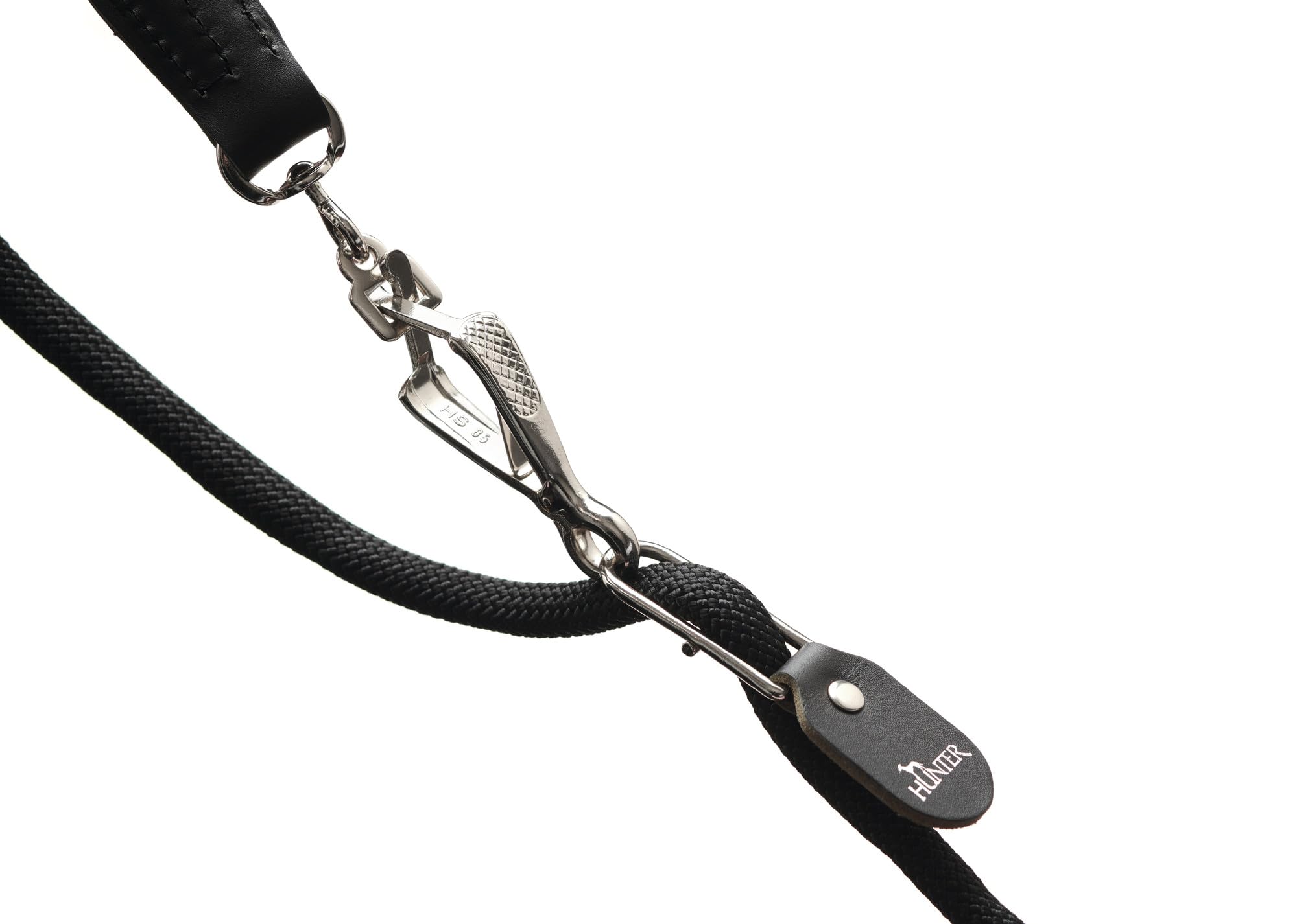 HUNTER Fahrradleine mit Sicherheitskarabiner, verstellbar 170-250 cm, schwarz