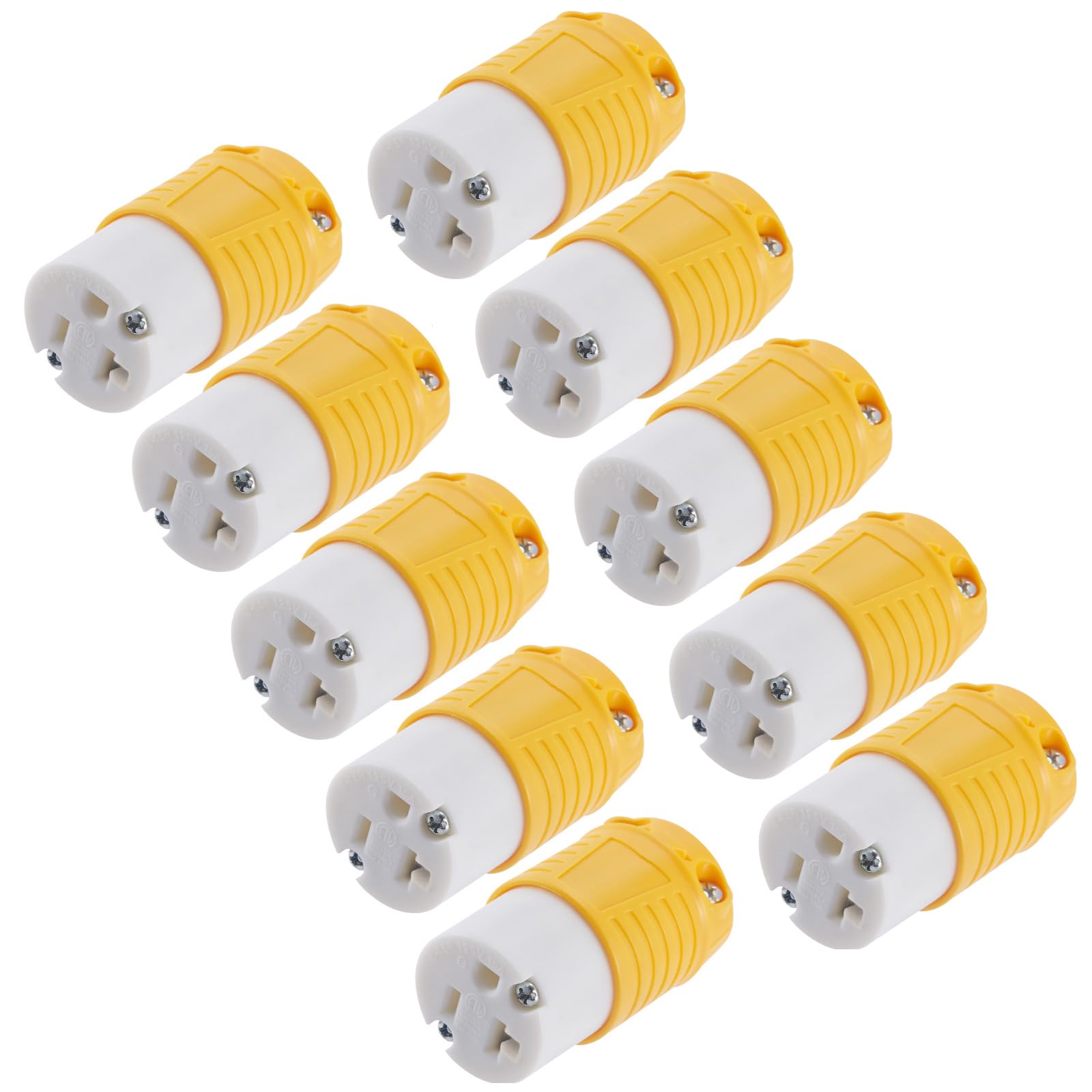 Suplevel 20 Amp 125 Volt Electrical Replacement Female Plugs 10PCS, NEMA 5-20R Extension Cord Female Connector Ends, 2 Pole, 3 Wire Grounding,