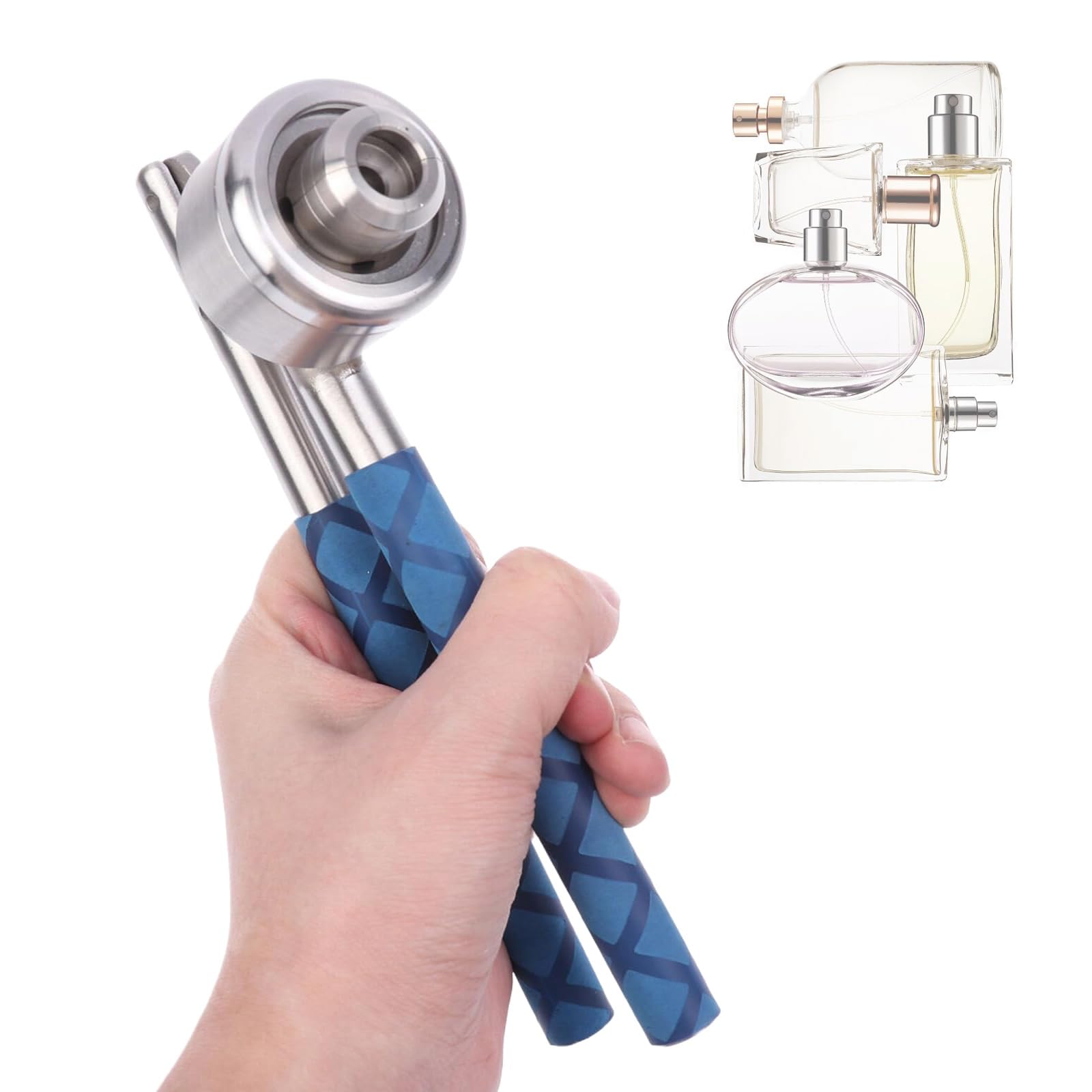 Crimpatrice manuale per fiale, crimpatrice per flaconi spray per profumi con impugnatura antiscivolo, sigillatrice per flaconi da 13mm, 15mm, 18mm e 20mm, per profumieri fai da te e piccole imprese(20