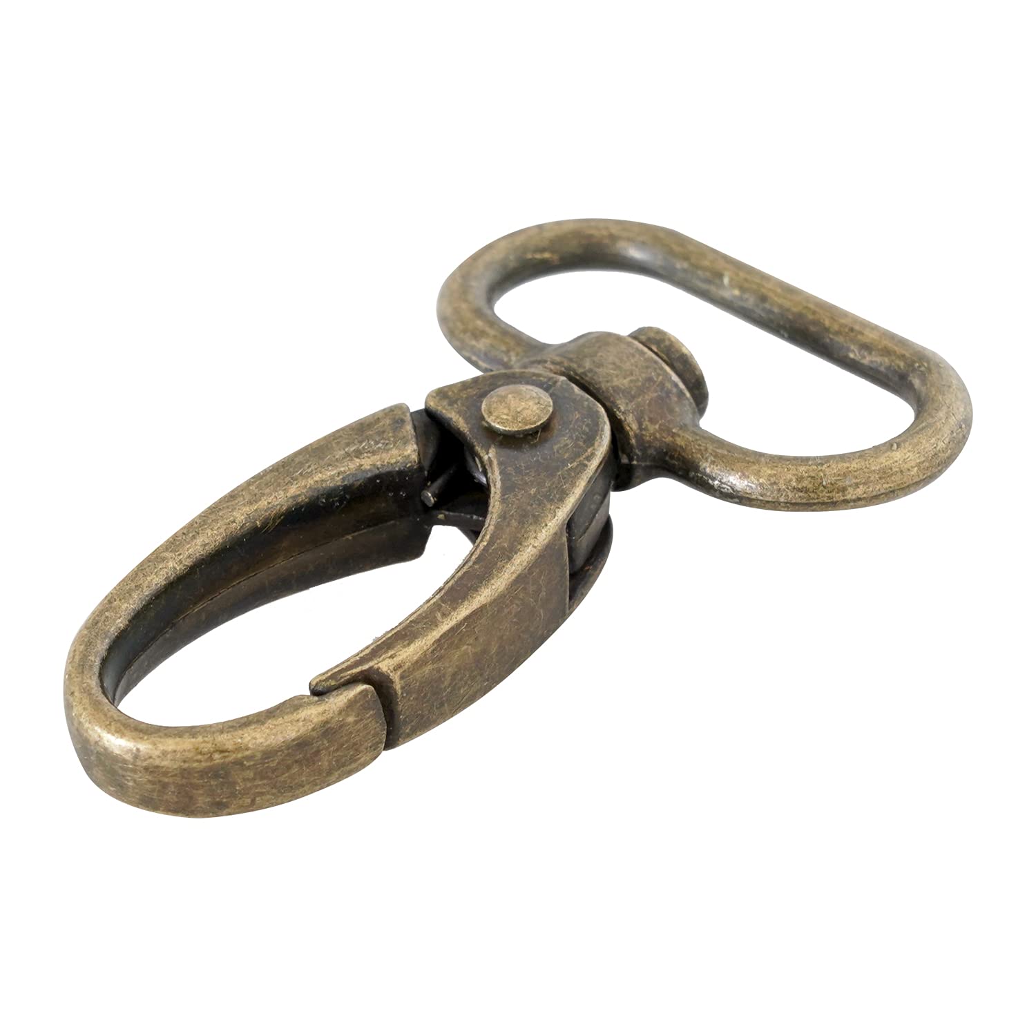 DERRILLA 1-inch Antique Brass Curved Lobster Clasps Swivel Trigger Clips Snap, Swivel Snap Hooks for Strap Bag Purse (10)