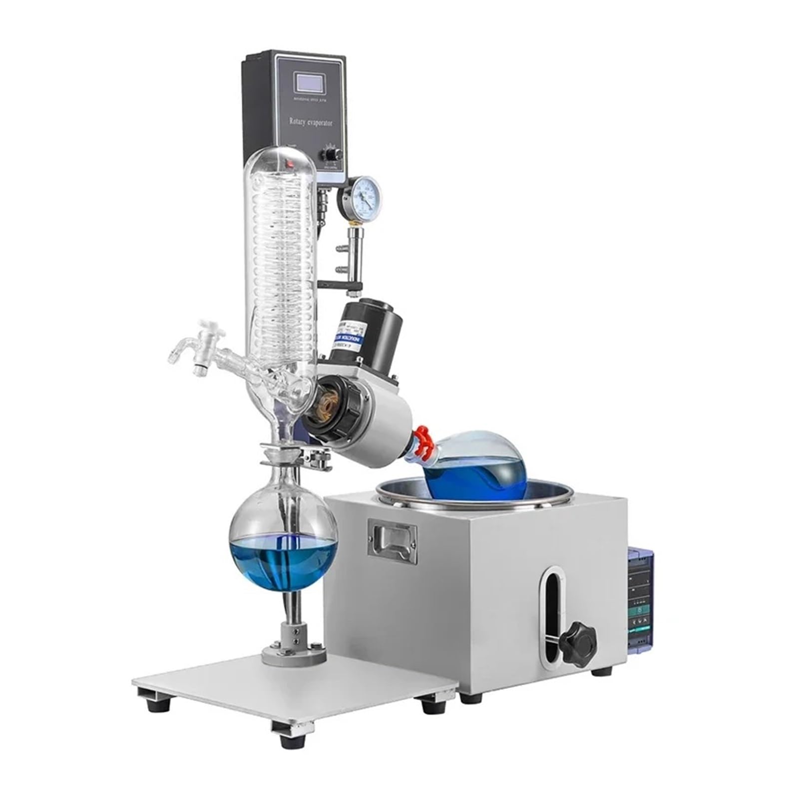RE-501 Profesjonalny Zestaw Parownika Obrotowego Z Ręcznym Automatycznym Podnoszeniem Ekranu LCD 5-120 Obr./min Szkło Borokrzemianowe Do Sprzętu Laboratoryjnego Stabilna Rotacja ZwięKsza Parowanie