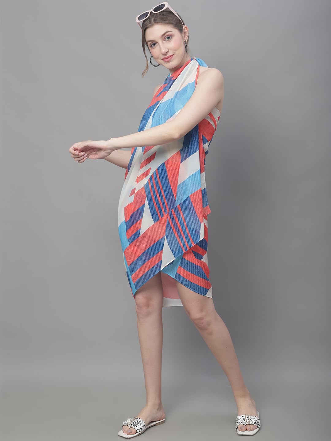 Claura Geometric Printed Swimwear Sarong 4