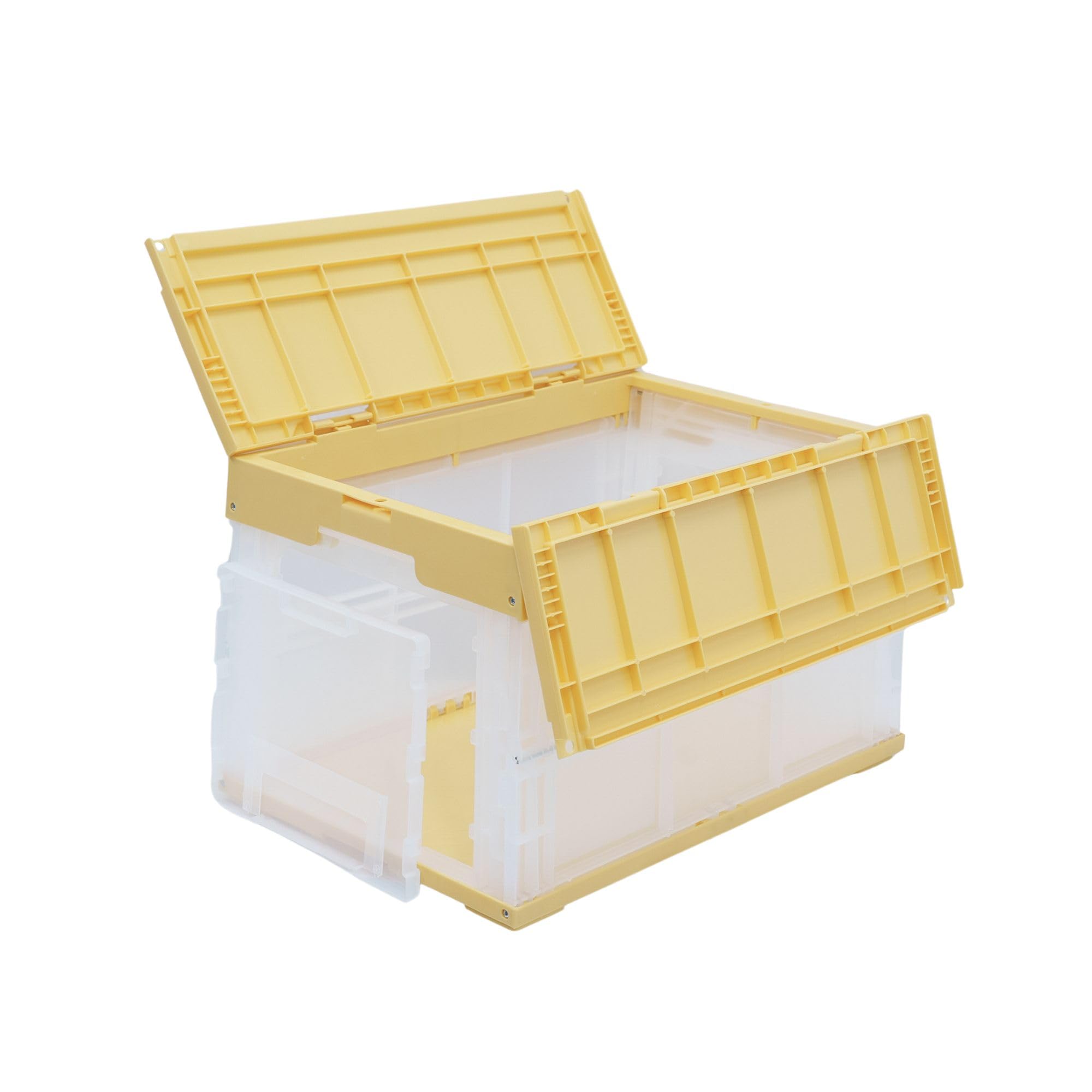 Amazon.co.jp: 松本産業 折りたたみコンテナ 50L (イエロー／クリア