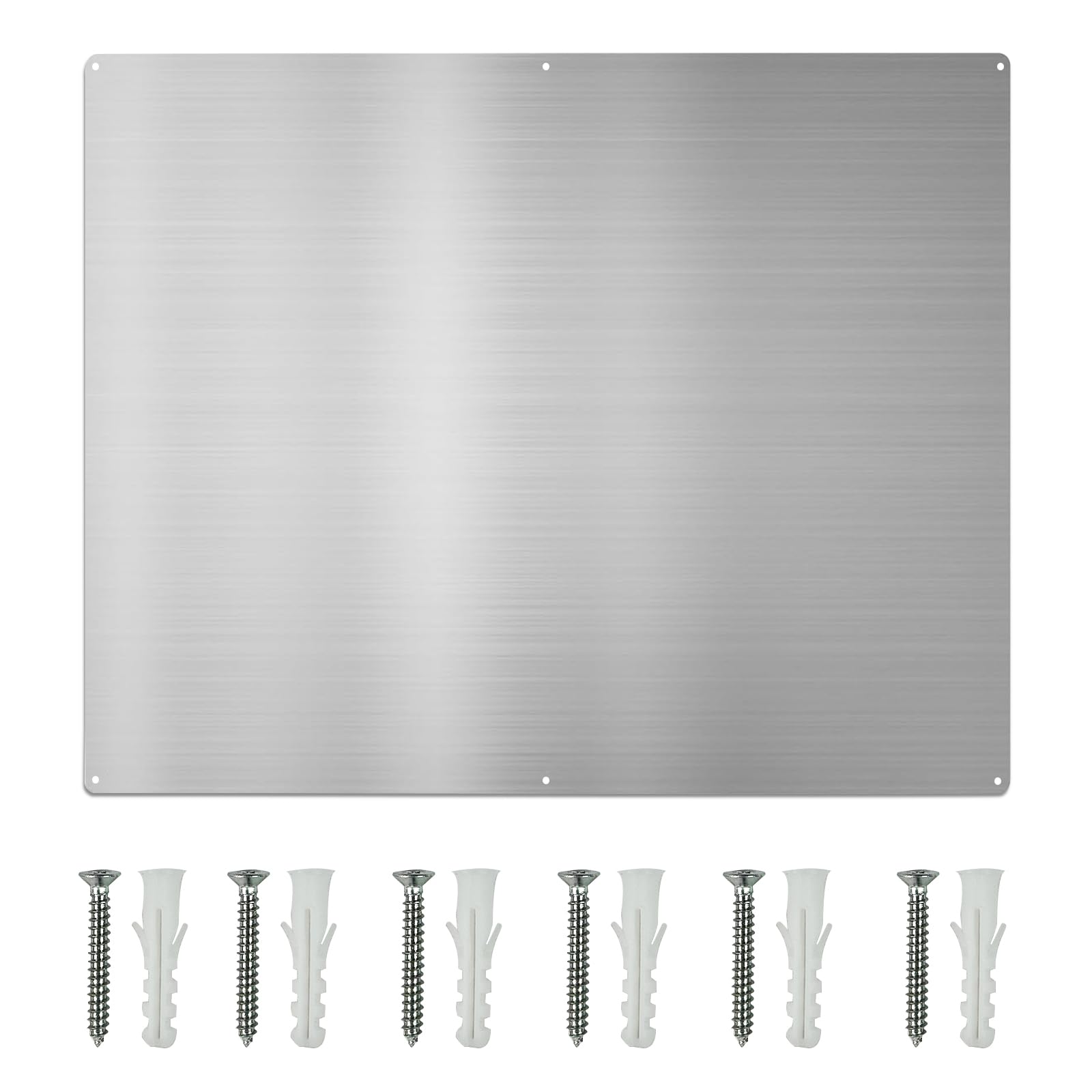 Protector contra salpicaduras de estufa de acero inoxidable de 24 x 30 pulgadas, campanas extractoras, panel de metal, protector de salpicaduras ultra plano para estufa, 6 agujeros preperforados