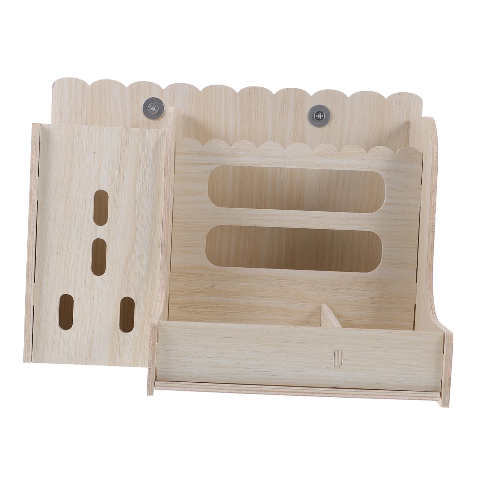 Râtelier à Lapins en Bois Beige, Support Suspendu, Facile à Nettoyer