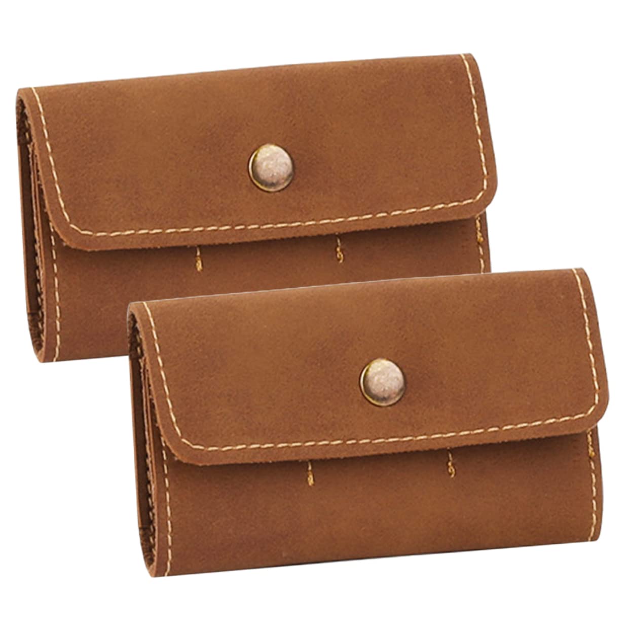 LALAFINA 2pcs Retro PU Memory Card Holder Organizer Protects Organizes Cards for Travel Storage Durable Sturdy Design