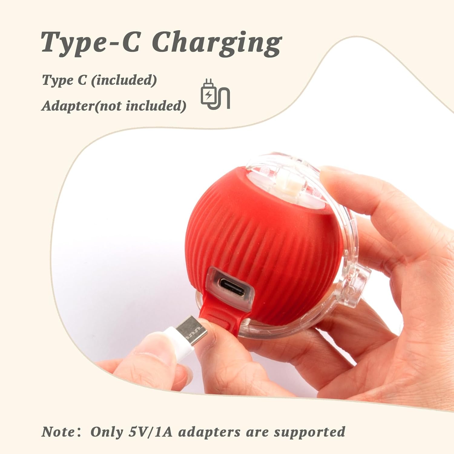 Interactive Cat Toy for Indoor Cats Fast Rolling on Carpet, Speedy Tail 2.0 Cat Toy, Three Working Modes 360° Smart Automatic Rolling Cat Ball Toys for Bored Indoor Cats and Dogs - Red - Image 4