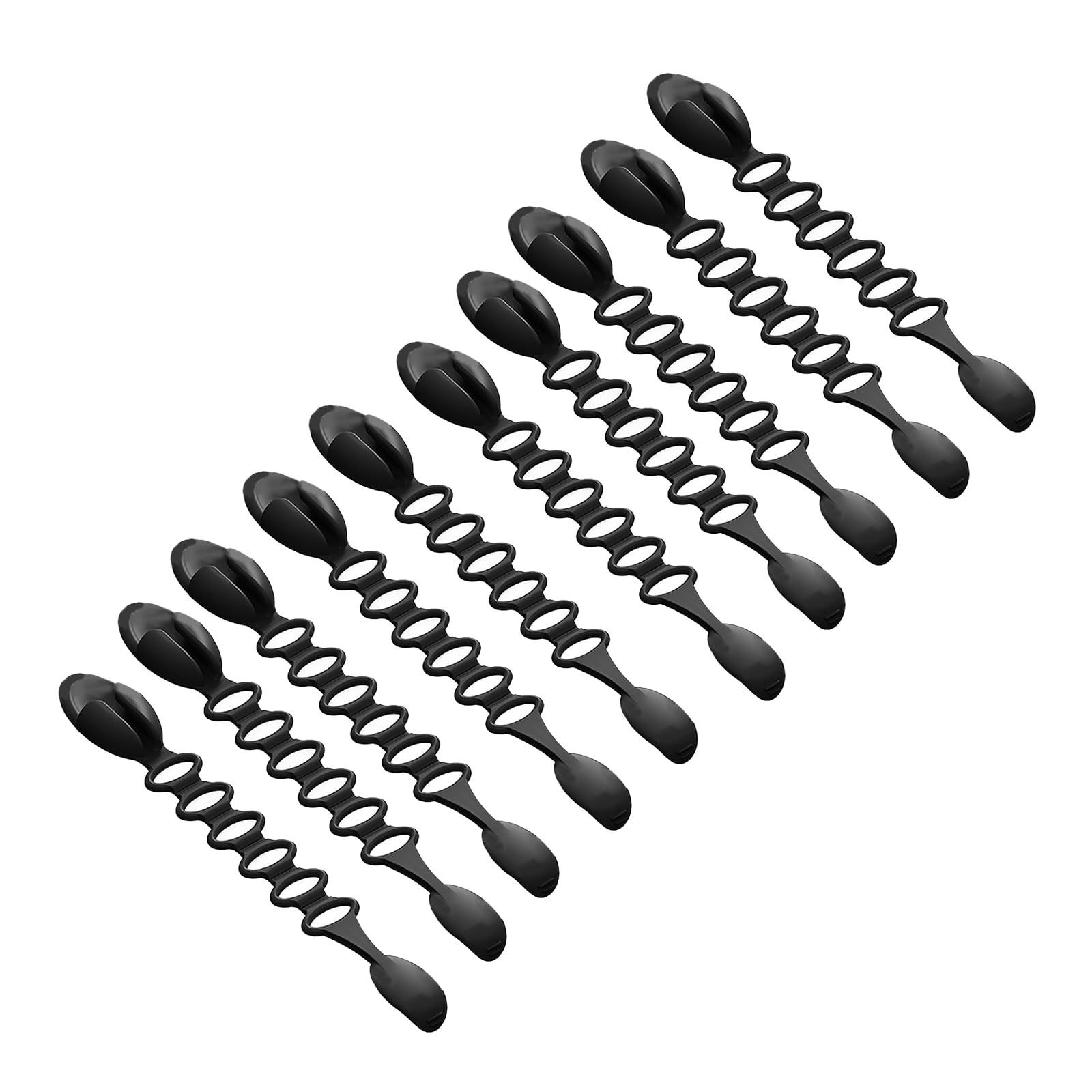 Carotoe Black 10Pcs Garlands Hangers For Stairs And Mantles Silicone Adhesive Straps Wreath Hanger Cable Organizers Adjustable Garlands Hangers