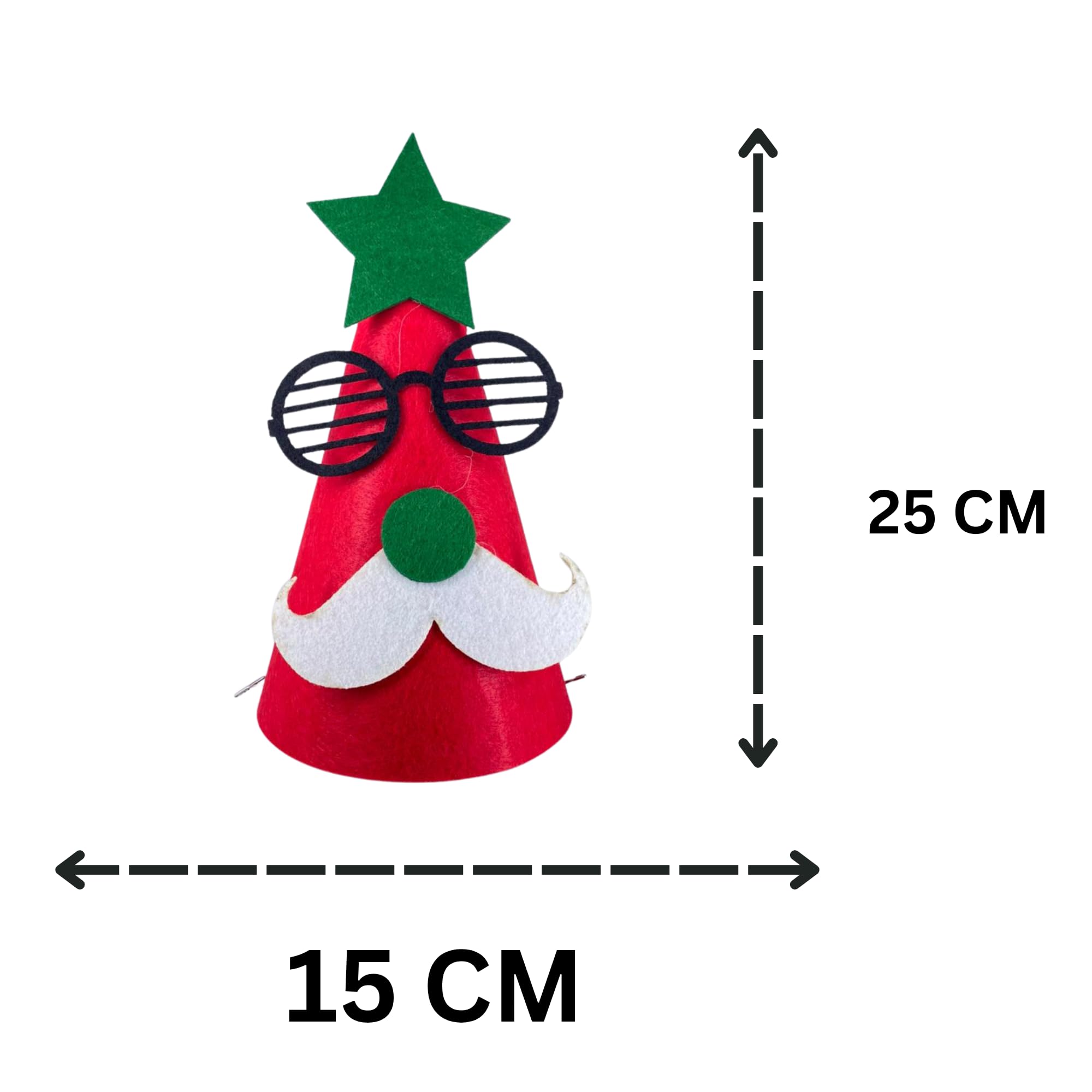 OMID, Novelty Christmas Party Hat with Glasses, Mustache & Star 2