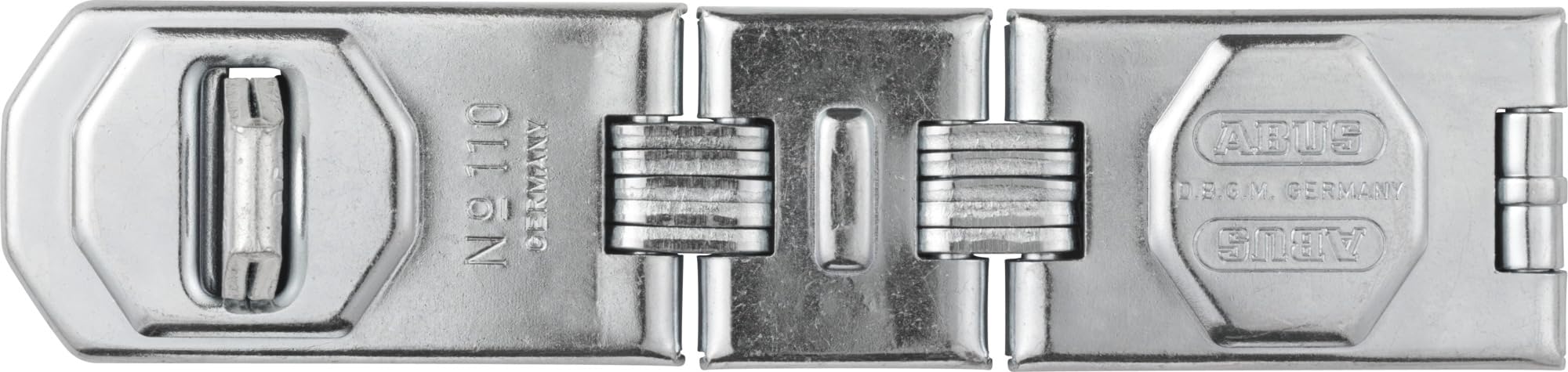 ABUS Gelenk-Überfalle 110/195 - Vorrichtung für Vorhängeschlösser - für aufschlagende Türen und Ecklösungen - 32173 - ABUS-Sicherheitslevel 8 - Silberfarben