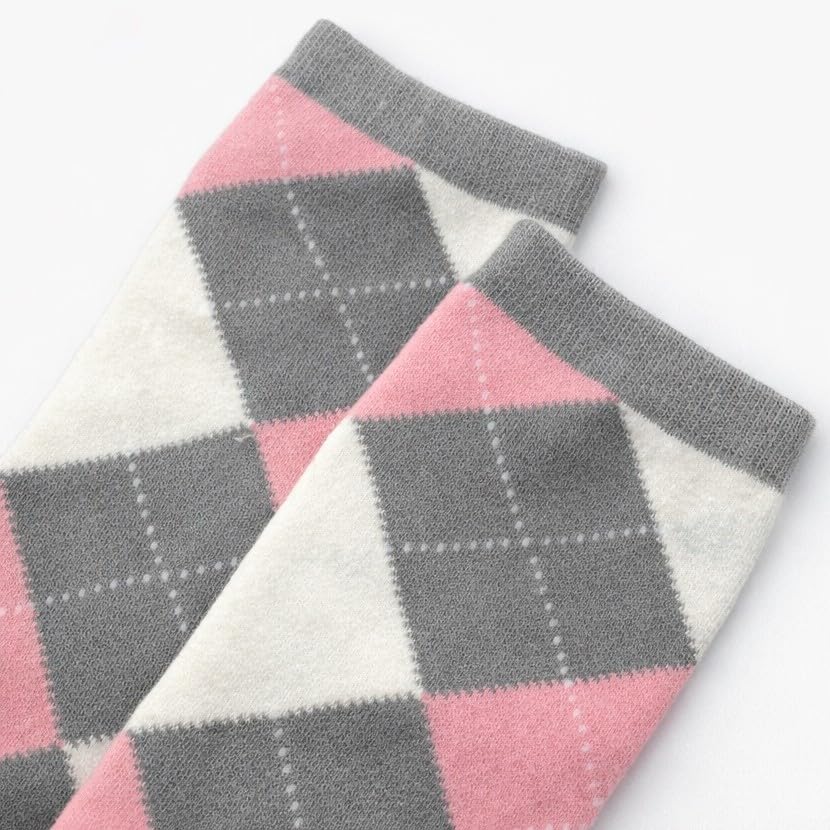 Image of Couver Women's Argyle Knee High Socks - Soft Acrylic Over the Calf Tube Style Socks for Casual Athletic - One Size