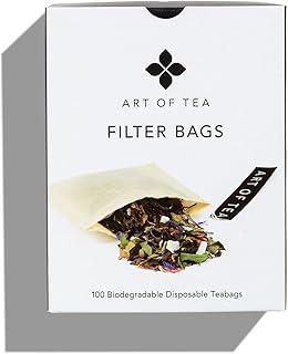 Sponsored Ad - Art of Tea | Filter Bags 4" by 3.5"| Single Use | 100 Count | Works With Coffee or Tea