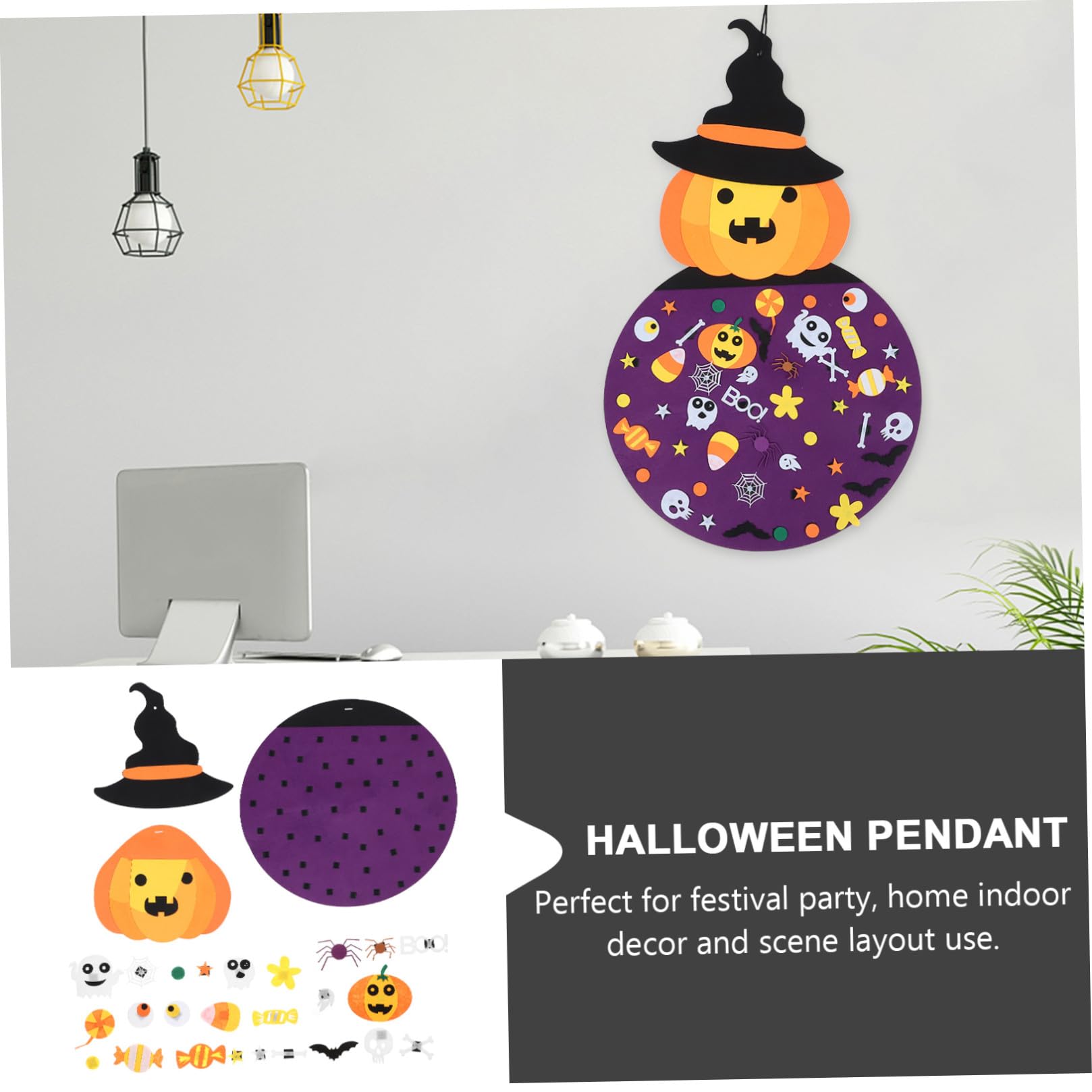IMIKEYA 7 STK Filz-Kürbis-Anhänger Dekorationszubehör für Halloween-Partys Kürbis aus Filz für Halloween selber Machen gartendeko Dekoration Filzdekore Heimdekoration