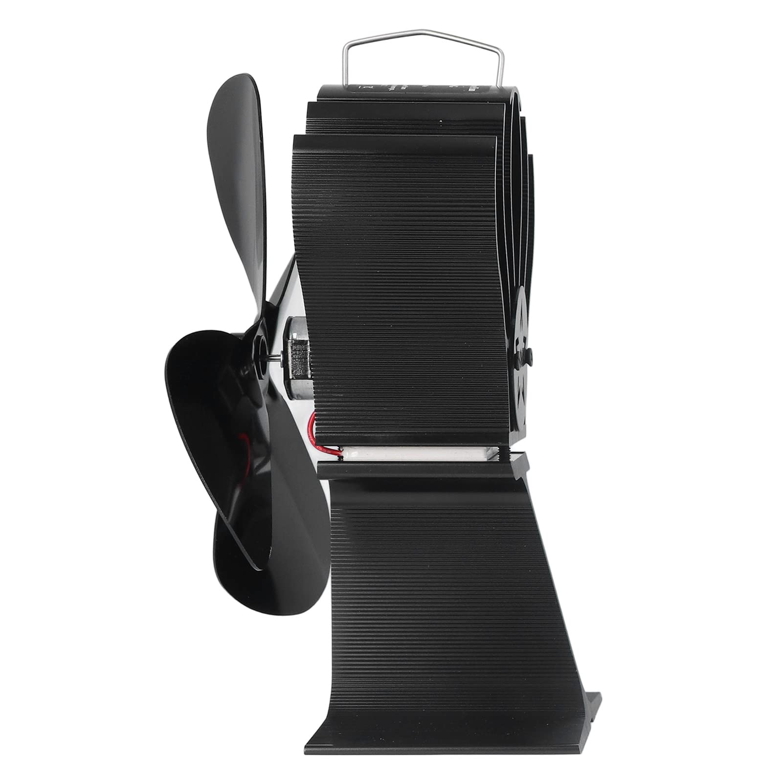Zerodis Ventilatore per Stufa a Legna, Ventilatore Termoelettrico a 4 Pale 160-220 CFM Funzionamento Silenzioso Tecnologia Migliorata Ecologico Non Elettrico per Stufe a Legna Pellet e a