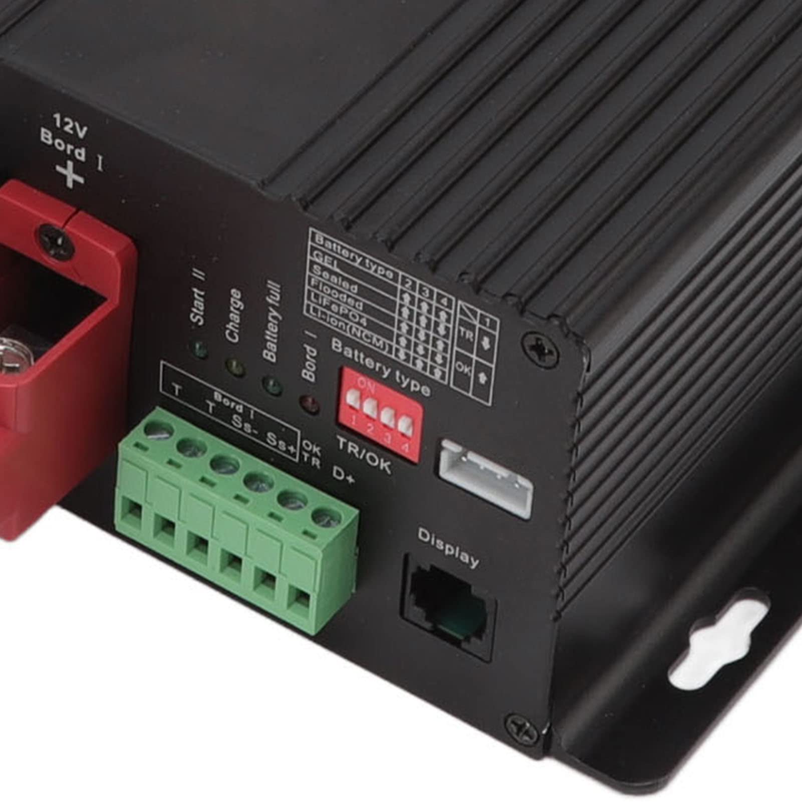 Fafeicy Ładowarka DC na DC 12V 30A Kontroler Słoneczny ze Stopu Aluminium z Połączeniem Aplikacji Mobilnej do ładowania Akumulatora Samochodowego RV Marine B2B1230 (B2B1230)