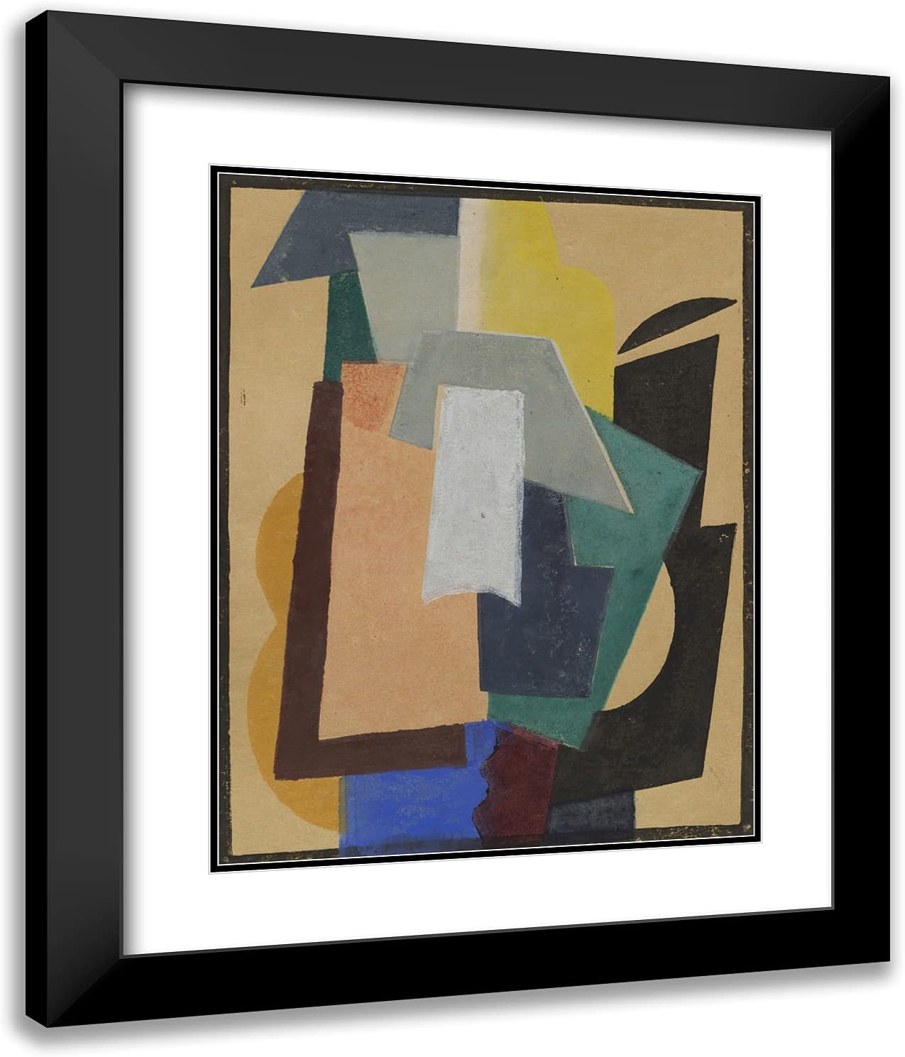 ArtDirect Popova, Lyubov 20x24 Gold Ornate Framed Art Print with Double Matting Titled: Composition III