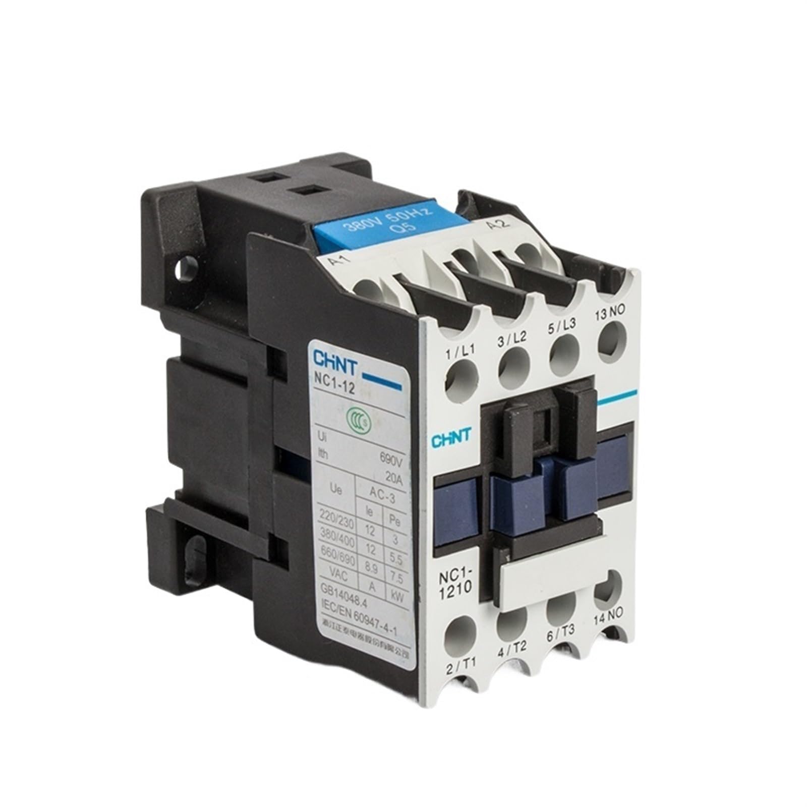 QEFHSVVZE AC Contactor Electrical CJX2 LC1 0910 1810 NC1-1210 AC220V Communication 9A 12A 18A 25A 220V 380V Contator Din Rail Mount(NC1-1801,220V)