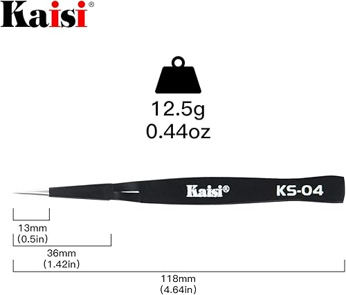 Miniatura 4 de Kaisi - Juego de 6 pinzas de bloqueo cruzado, juego de pinzas de acero inoxidable antiestáticas para manualidades, joyería, electrónica, trabajo de