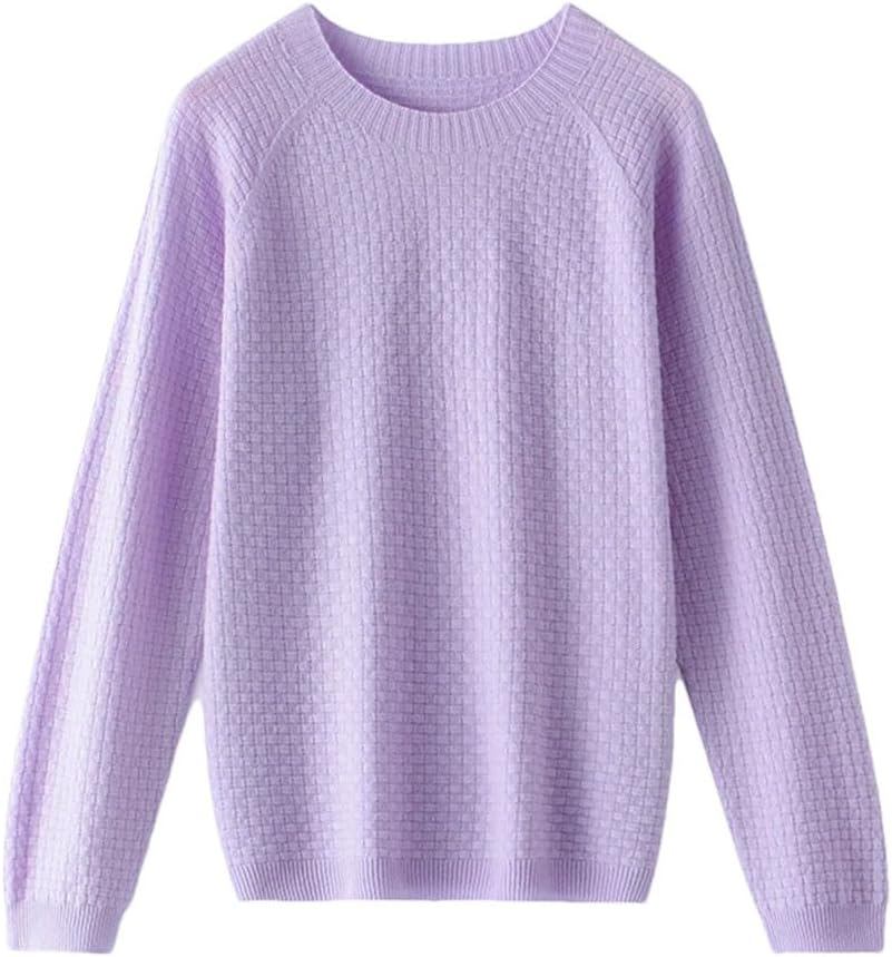 Women's 100% Cashmere Sweater Winter Basic Soft Warm Jumper Crewneck Long Sleeve Knitted Base Shirt