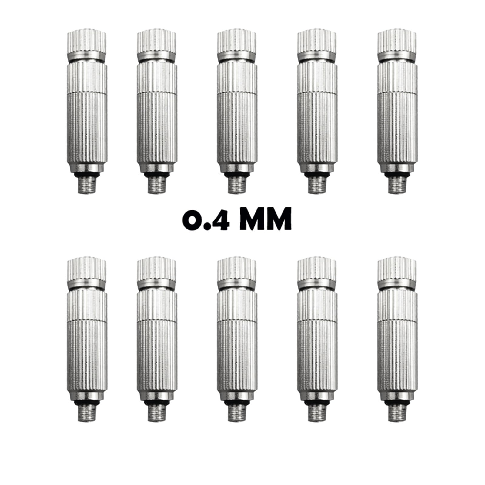 10 szt. wysokociśnieniowych dysz zraszających do rozpylania wody ogrodowej do nawilżania 0,1 mm-0,6 mm (0,4 mm)
