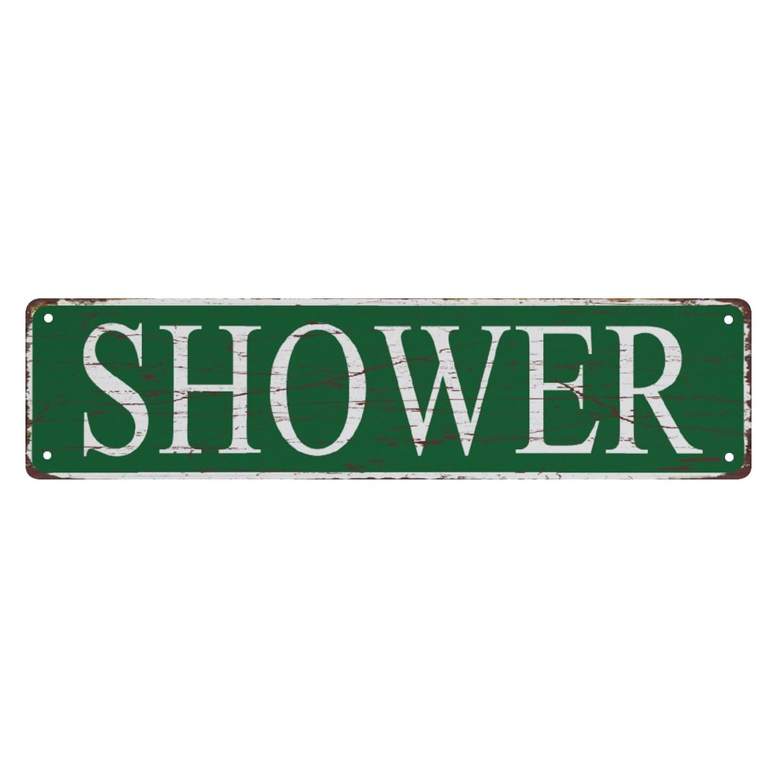 Peiyeety A006 Vintage Metal Tin Sign Decorative Wall Art Shower Themed Street Sign, Rustic Style, Durable Waterproof Rustproof, For Home, Bathroom, Pool, Easy To Mount, 4X16 Inch