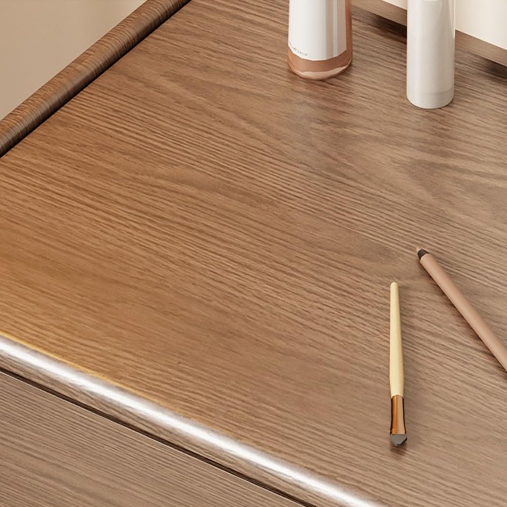 Schminktisch Schminktisch, Mini-Flip-Nachttisch, Aufbewahrungsschrank Vanity Table Set(Bruin)