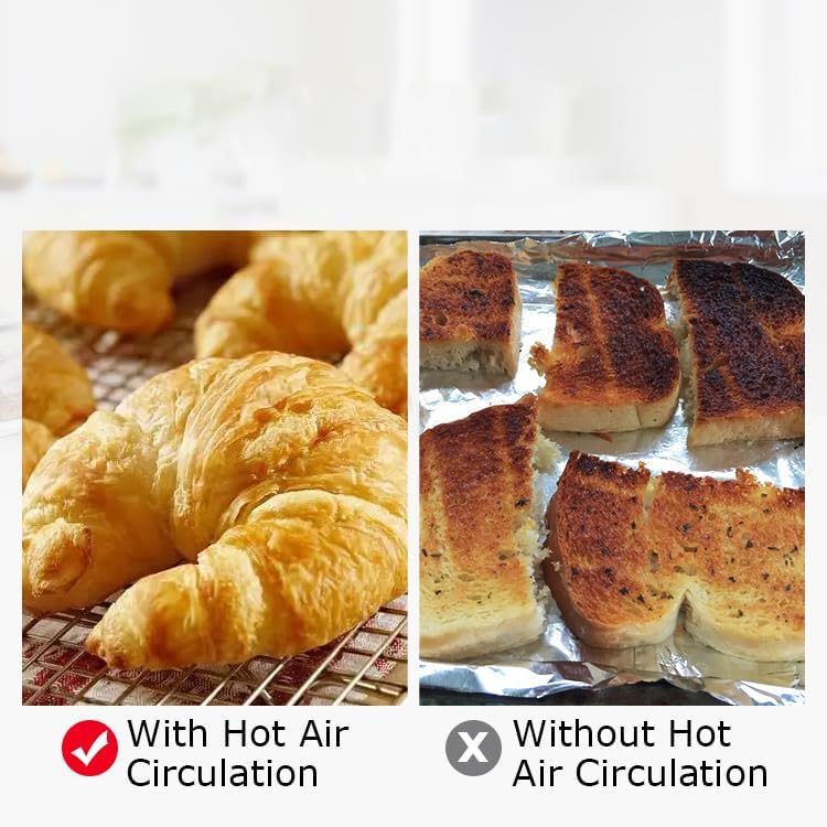 Comparison of baking with and without hot air circulation