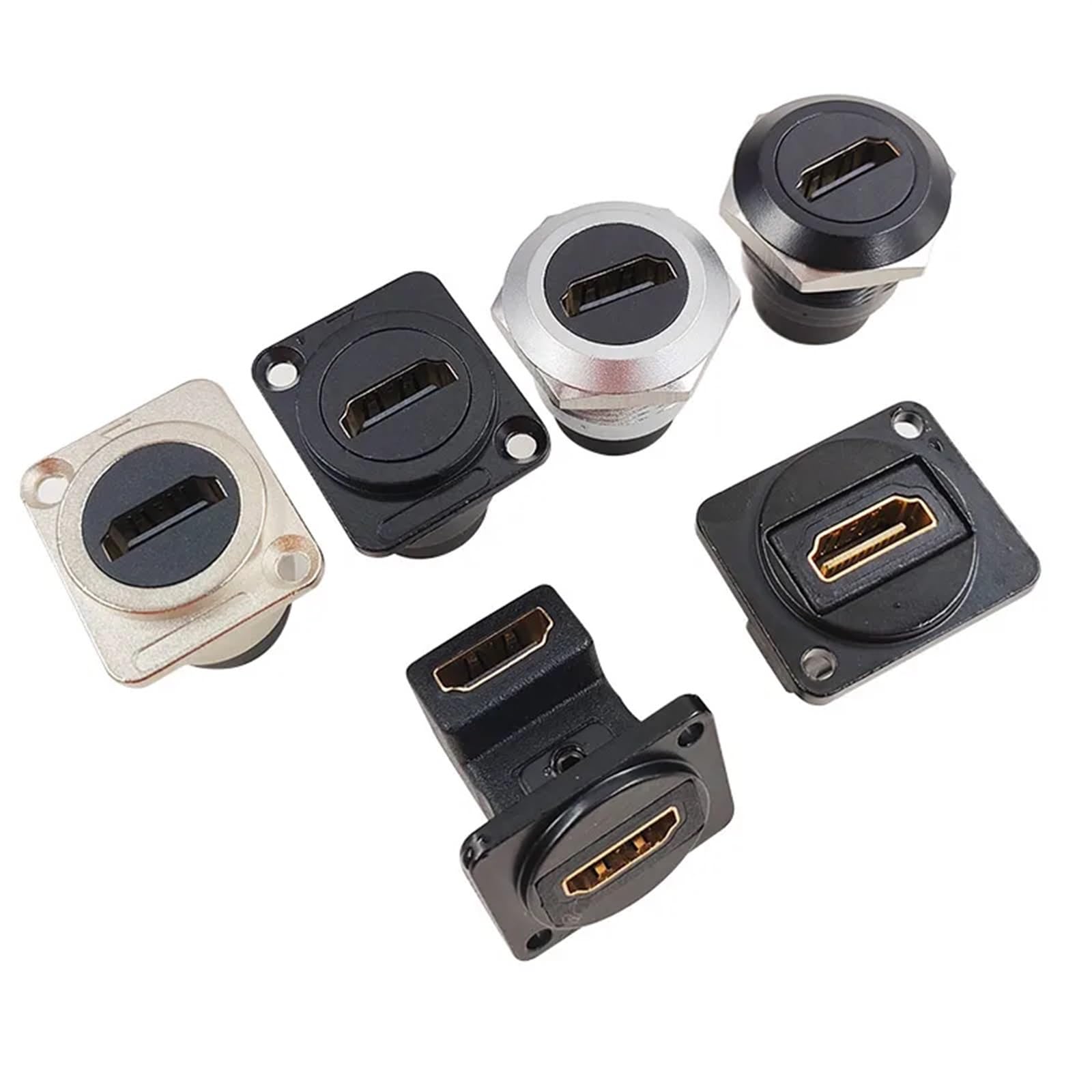 2PCS HDMI haute définition vidéo D-type prise interface conversion 4K tête d'accueil femelle vers femelle(D-HDMI BK 2PCS)