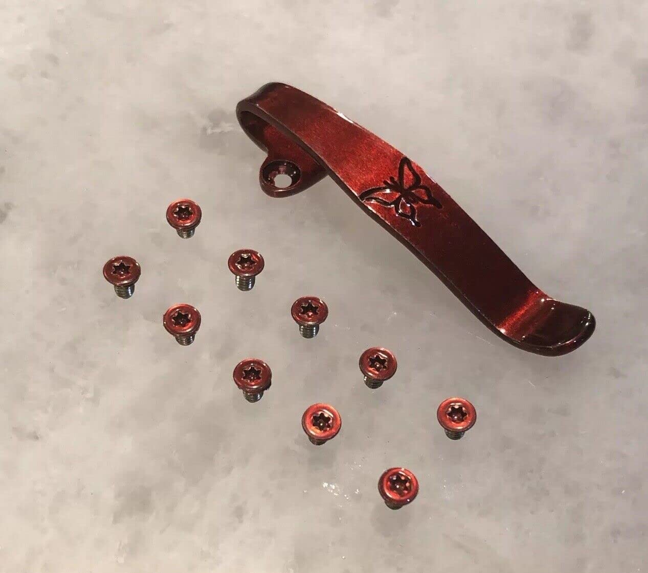 RED Titanium Clip & Screws Set For Benchmade Bugout 535BK & Bailout 537 Knife