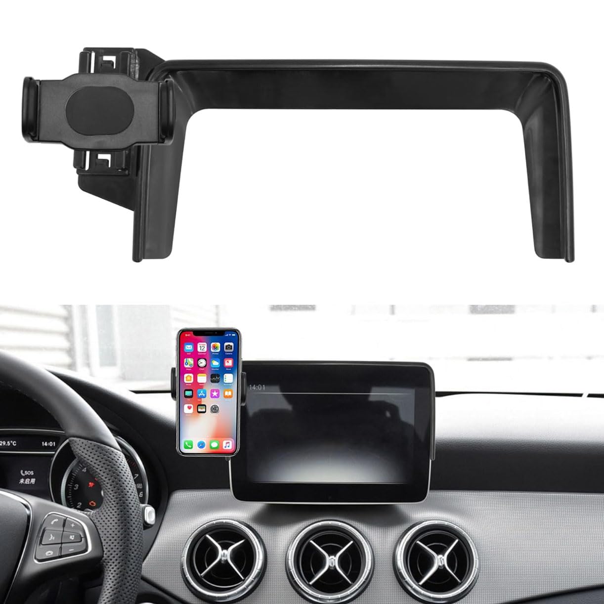 Soporte de teléfono móvil para Coche,Soporte de teléfono móvil Ajustable Giratorio 360°,para Mercedes-Benz CLA 2016-2019/GLA 2016-2019