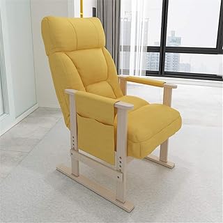 OMGPFR Silla de sofá clásica, Suave Cojín Engrosado Ergonómico Sillas de Oficina Lazy Gaming Cómodo Antideslizante Lavable Altura Trasera Ajustable Fácil de Montar para Dormitorio Sala Negro,Amarillo