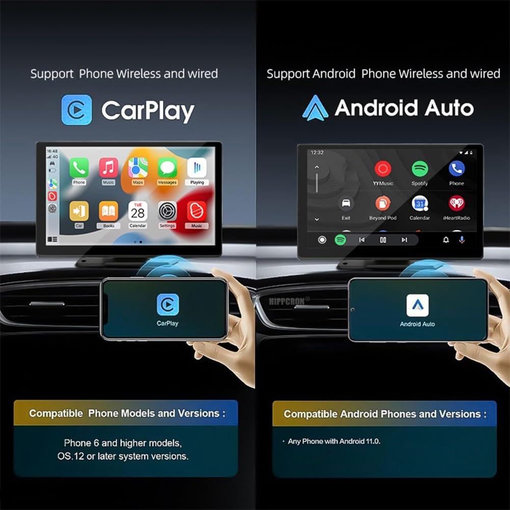 9-calowe radio samochodowe multimedialny odtwarzacz wideo bezprzewodowy CarPlay Android Auto ekran dotykowy przenośne samochodowe stereo do wszystkich pojazdów