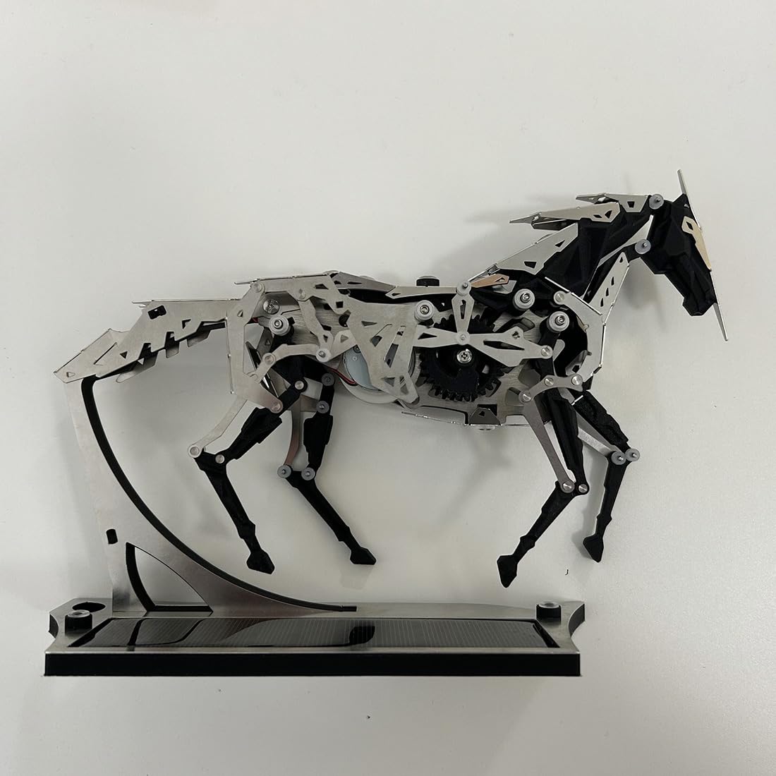 165 pièces - Cheval mécanique 3D en métal à énergie solaire - Modèle de puzzle avec engrenage mobile - Sculpture industrielle - Décoration de bureau - Pour amateurs de modélisme STEM - Adultes